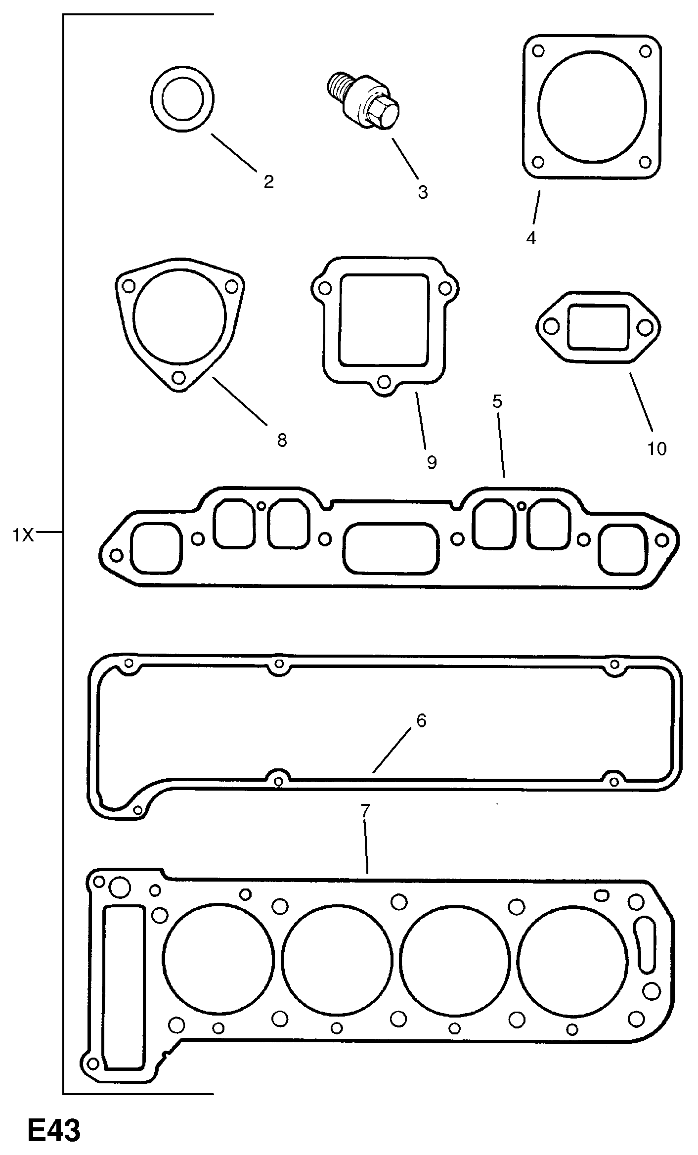 Vauxhall 1606647 - Комплект гарнитури, цилиндрова глава vvparts.bg