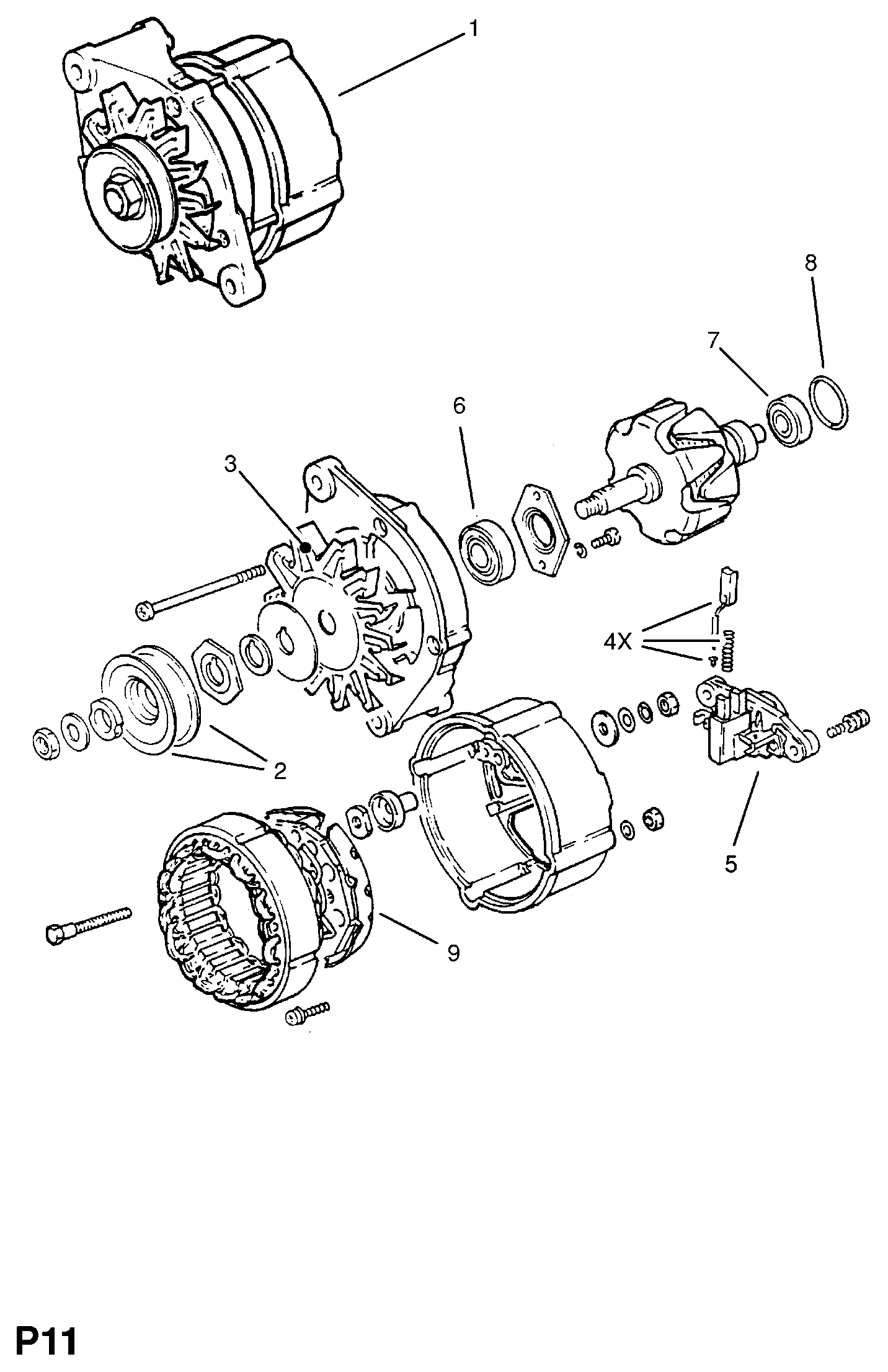 Opel 1205569 - Изправител, генератор vvparts.bg