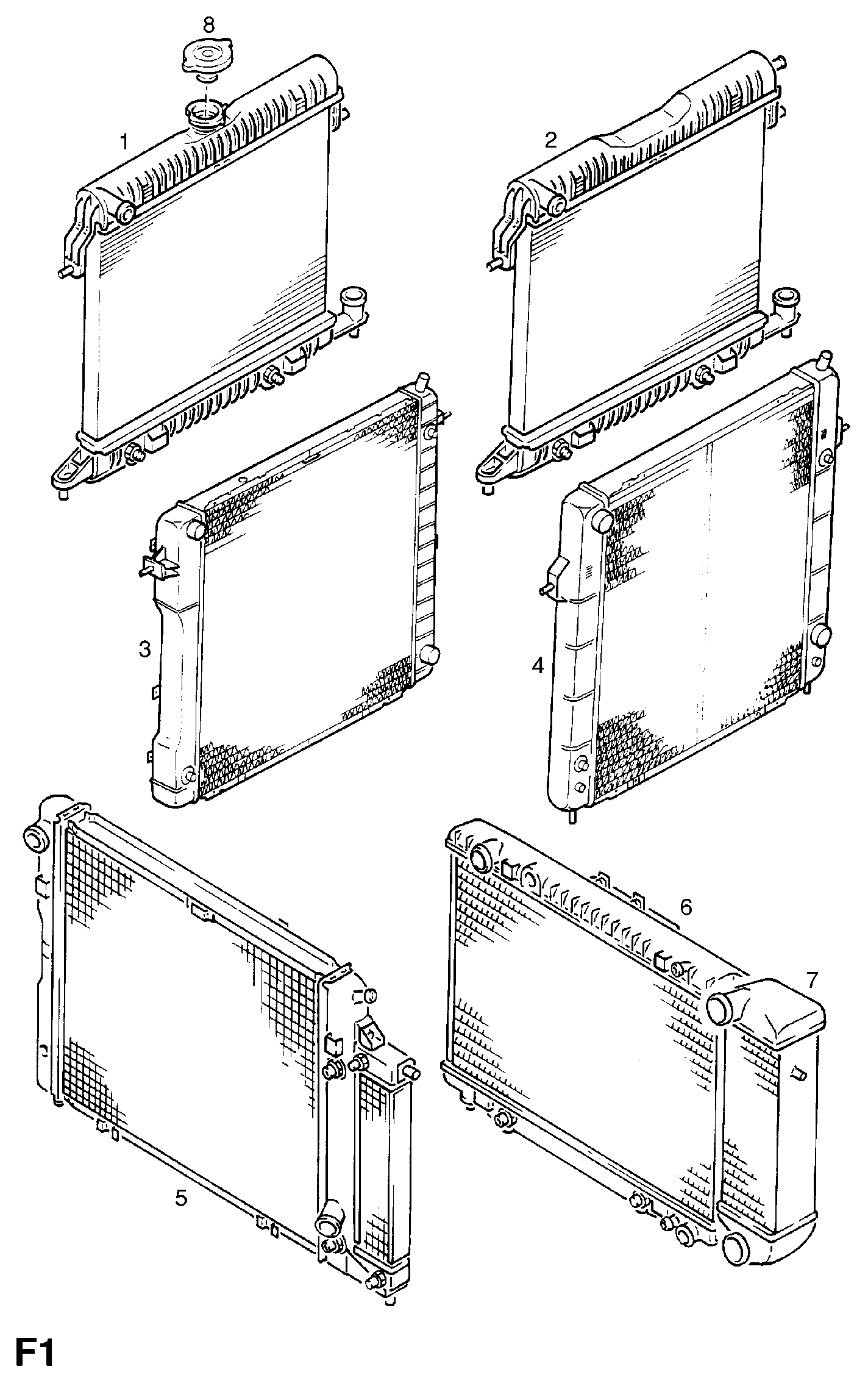 Opel 1300011 - Радиатор, охлаждане на двигателя vvparts.bg