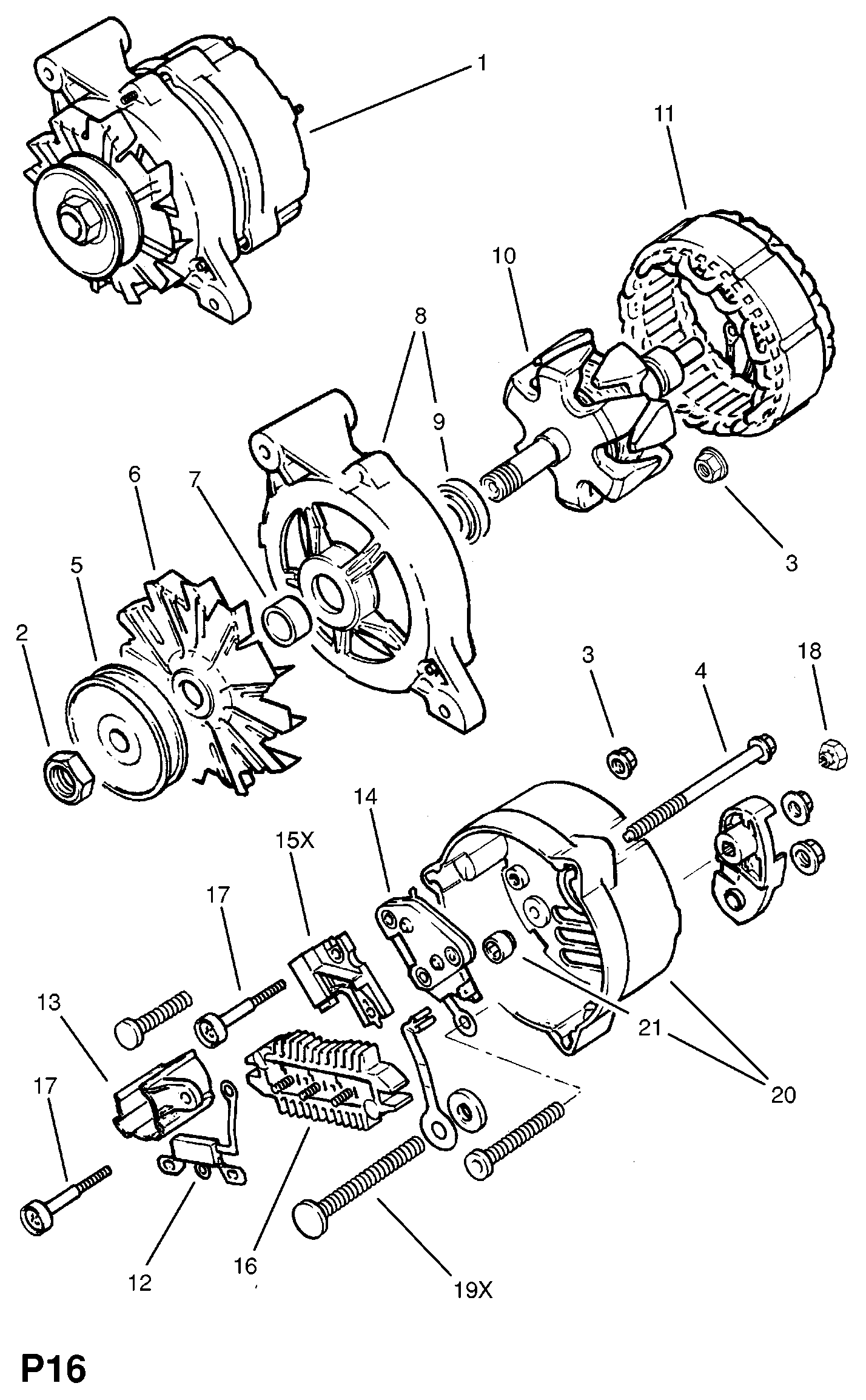 Vauxhall 12 04 121 - Генератор vvparts.bg