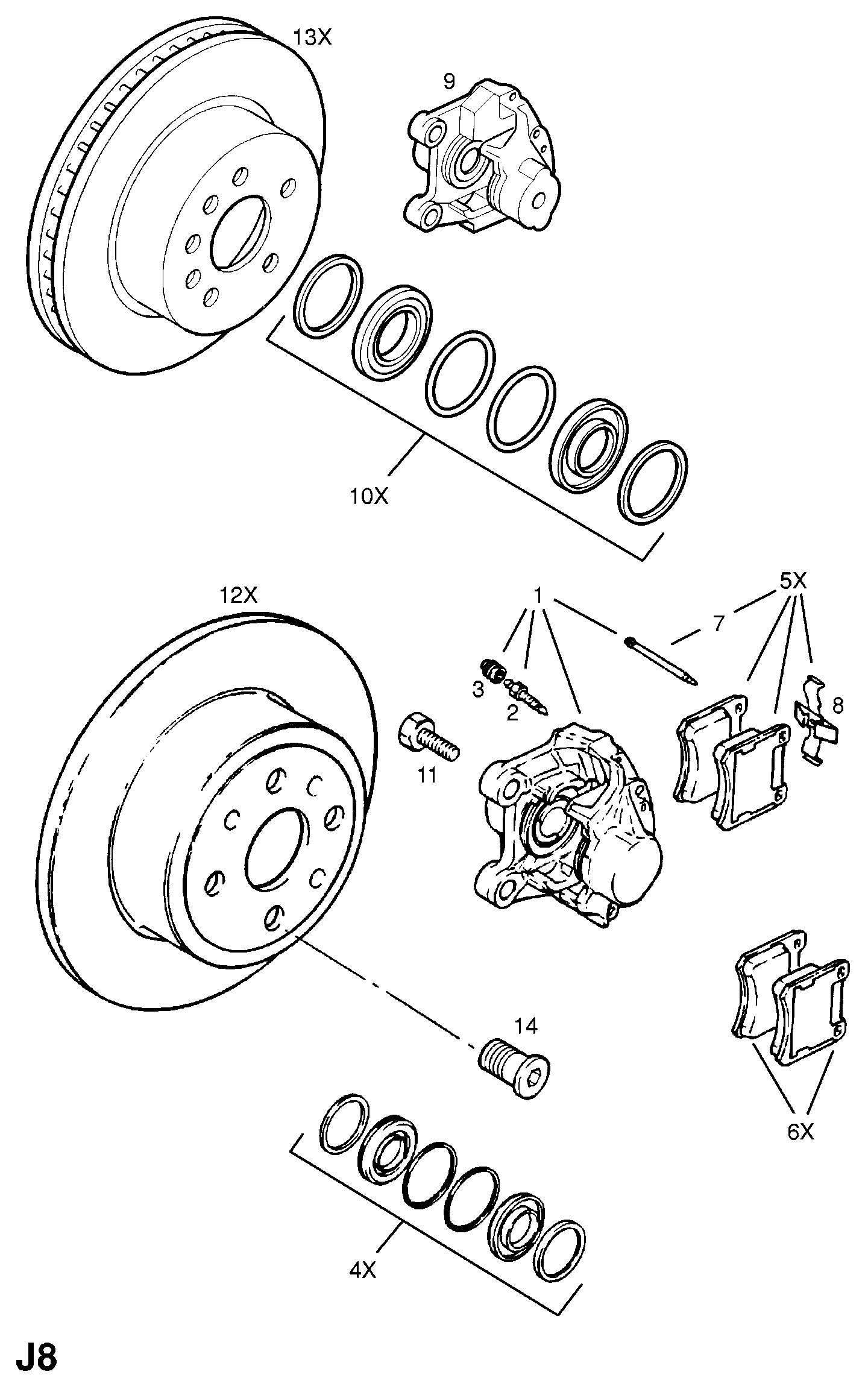General Motors 16 05 008 - Комплект спирачно феродо, дискови спирачки vvparts.bg