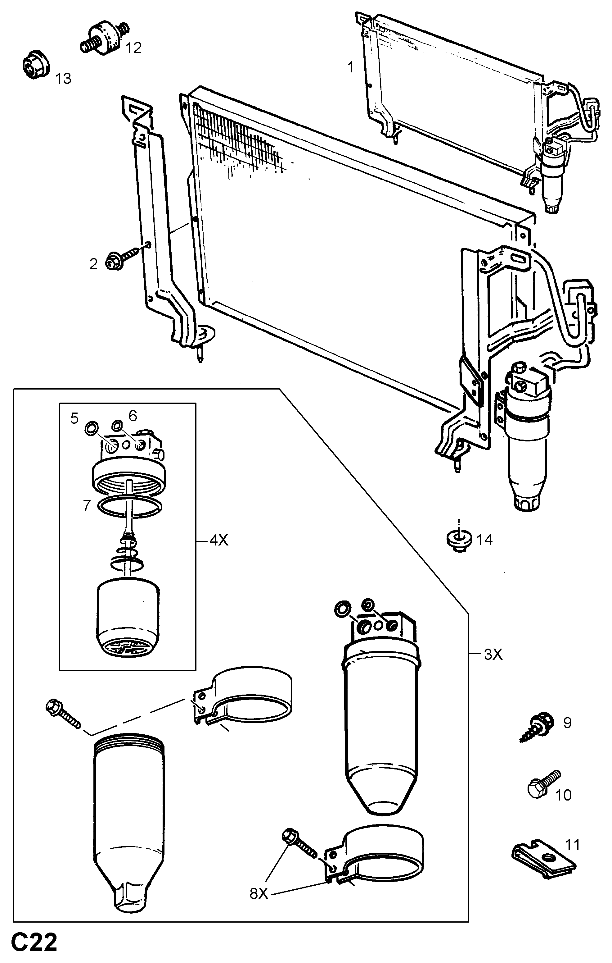 Opel 18 50 028 - Кондензатор, климатизация vvparts.bg