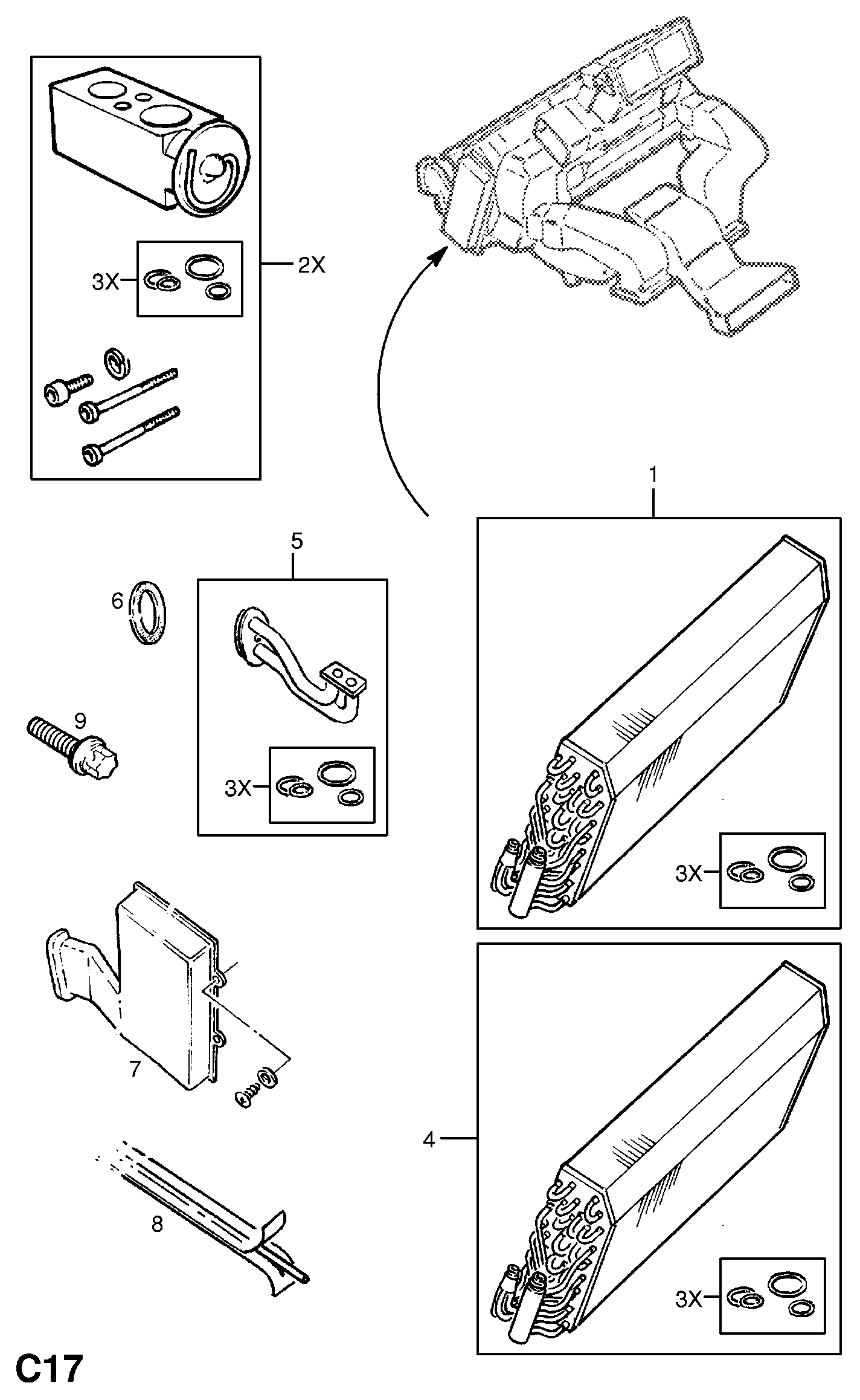 Vauxhall 1843750 - Ремонтен комплект О-пръстен vvparts.bg