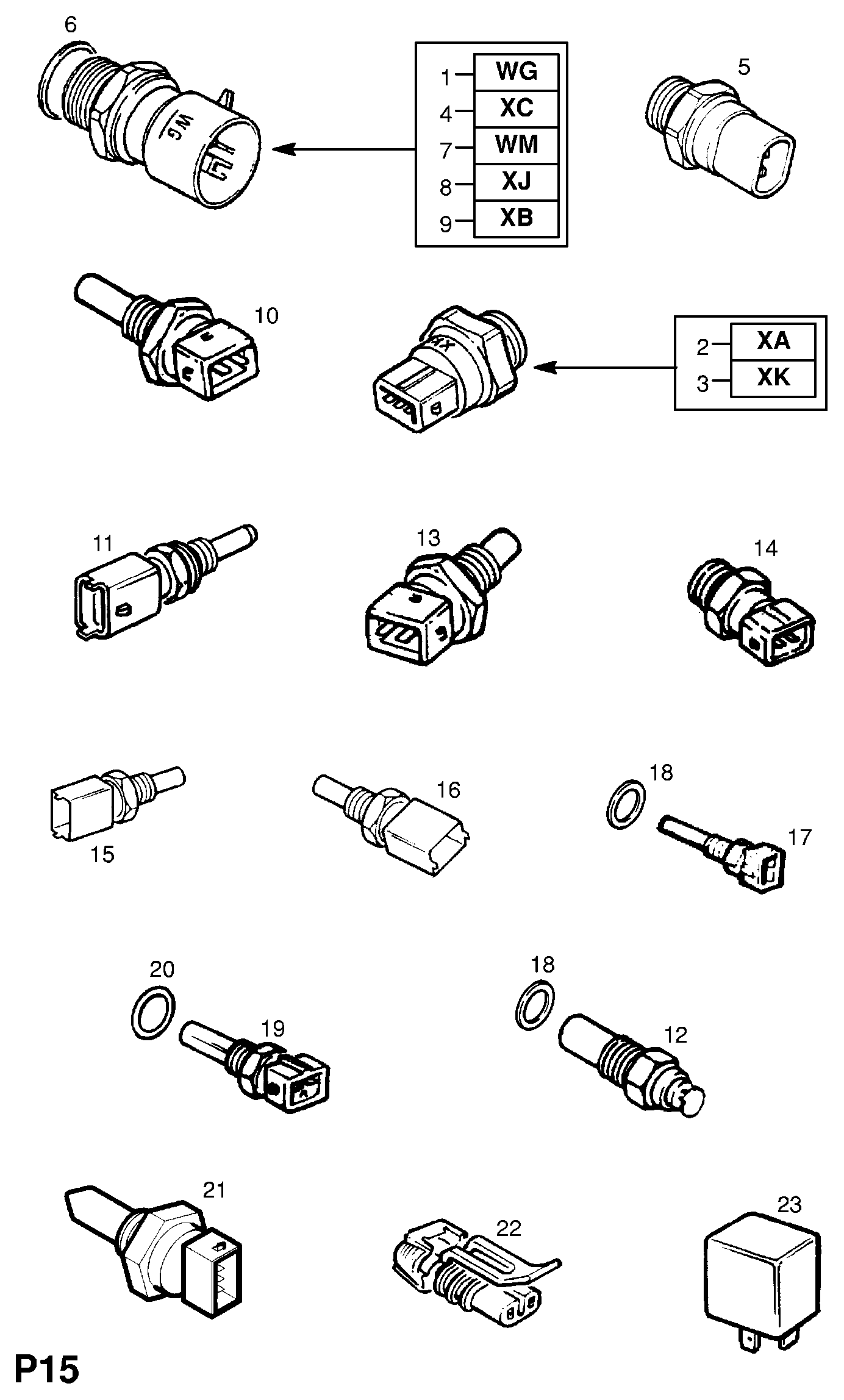 Opel 1338454 - Датчик, температура на охладителната течност vvparts.bg