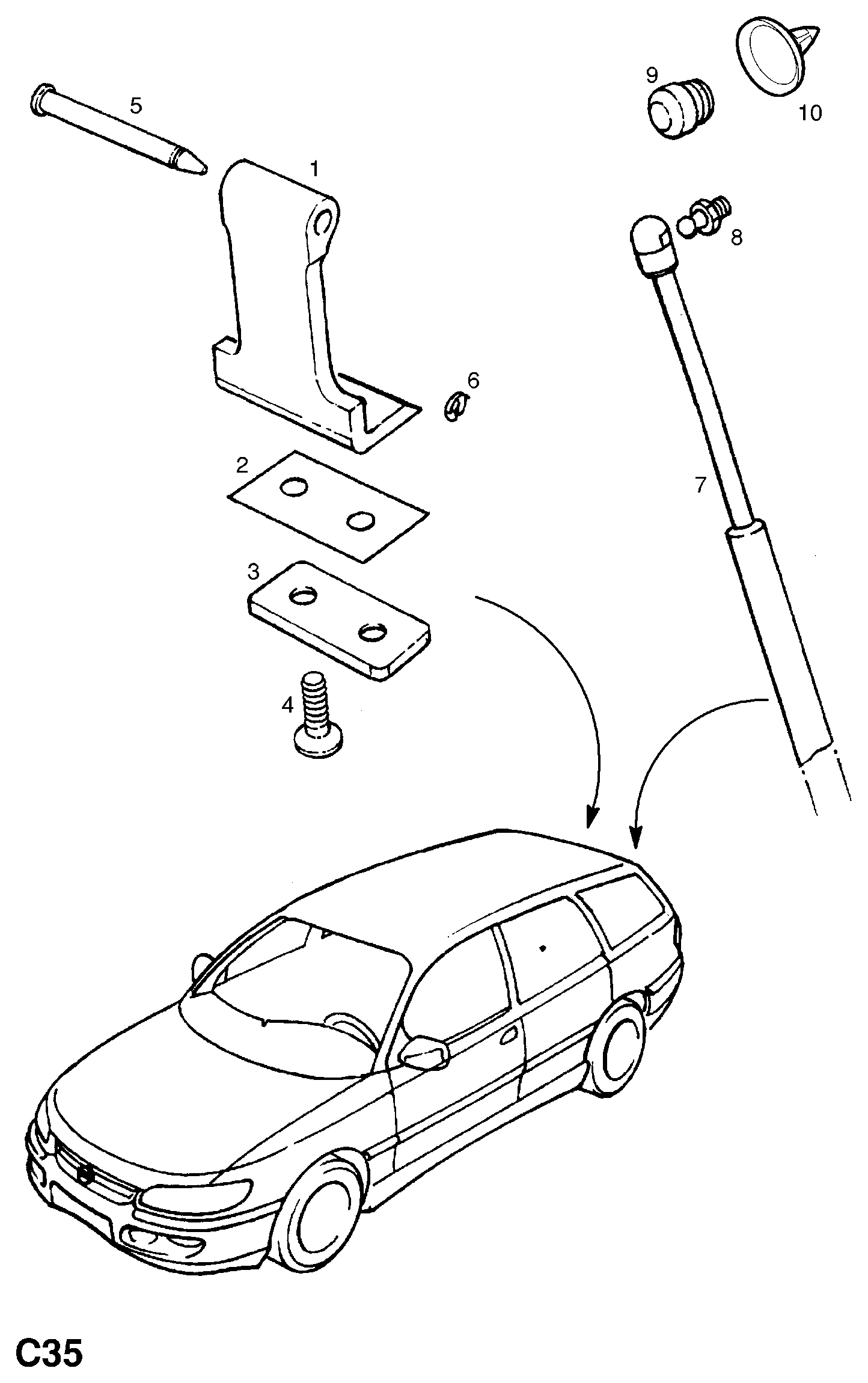 Opel 132675 - Газов амортисьор, багажно / товарно пространство vvparts.bg