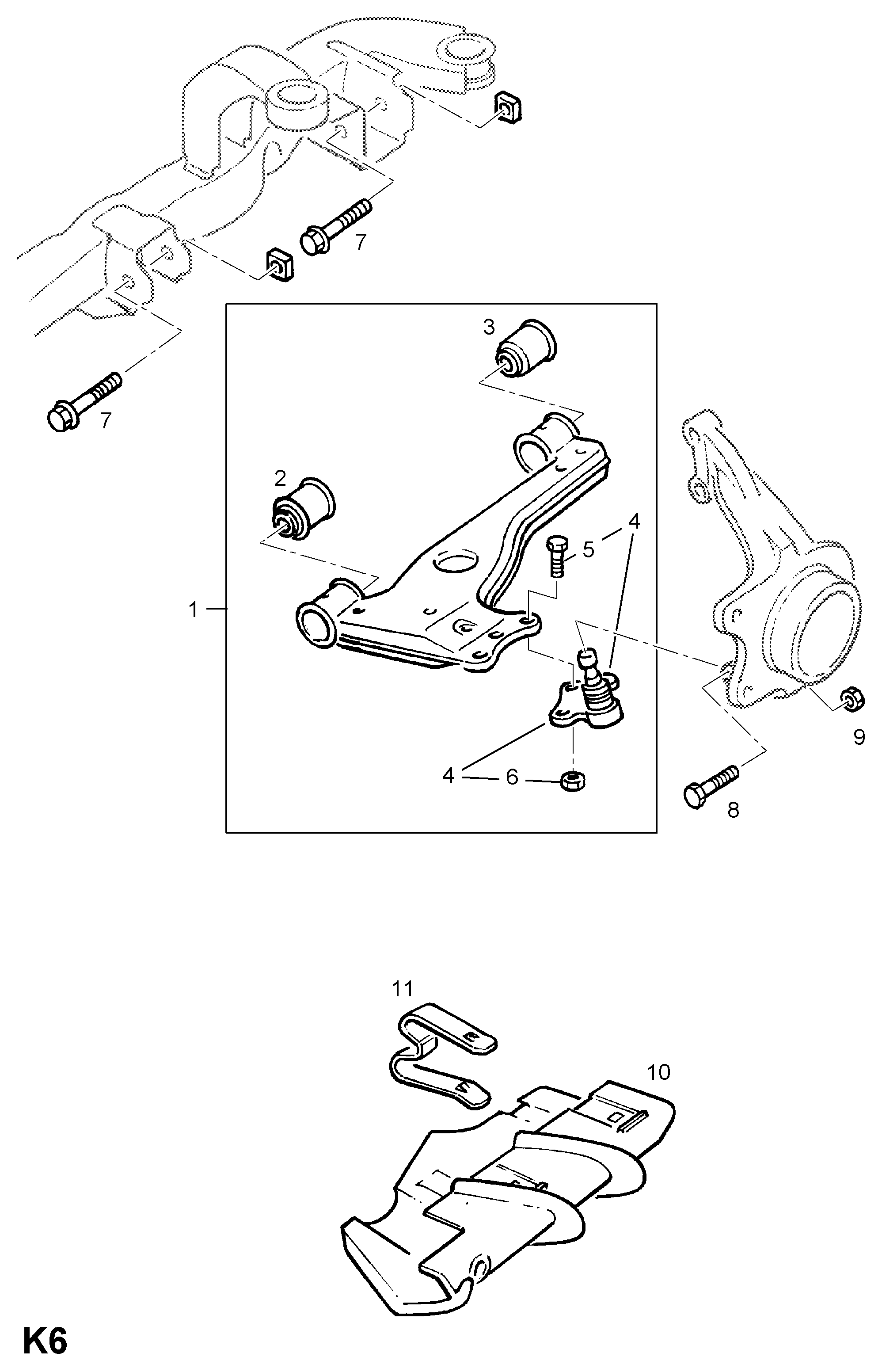 Vauxhall 3 52 030 - Носач, окачване на колелата vvparts.bg