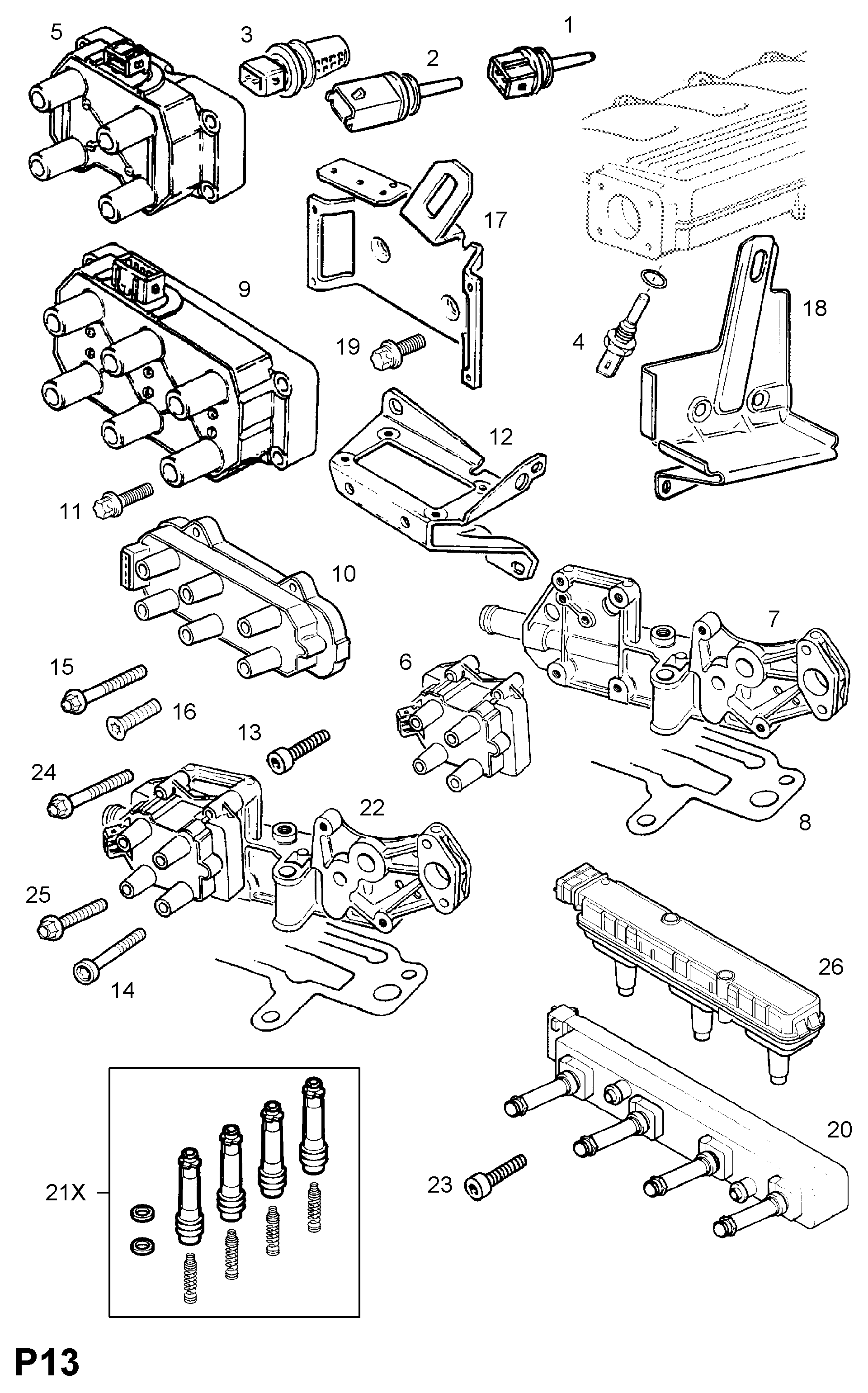 Vauxhall 62 38 331 - Датчик, температура на входящия въздух vvparts.bg