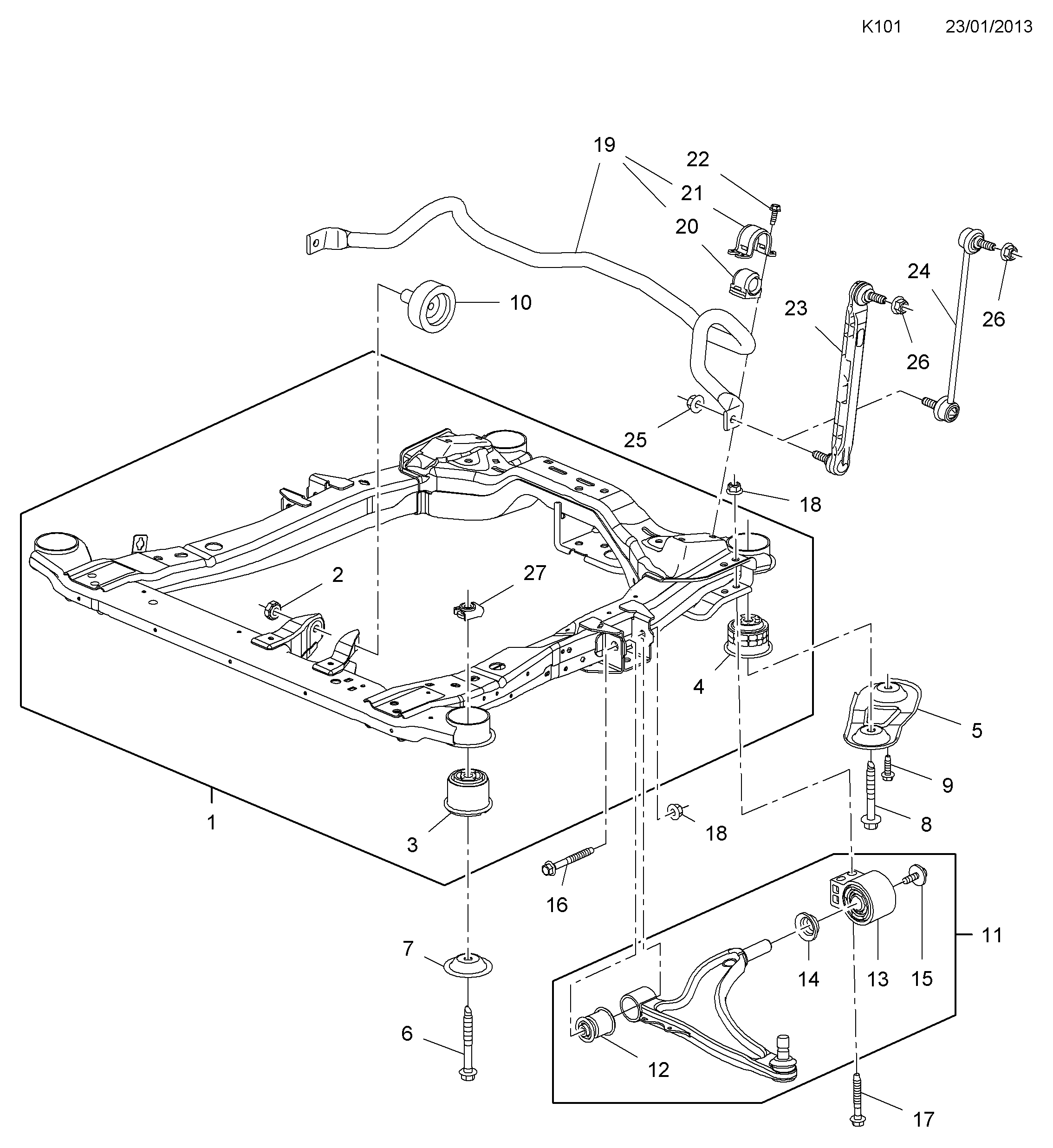 Chevrolet 3 52 521 - Носач, окачване на колелата vvparts.bg