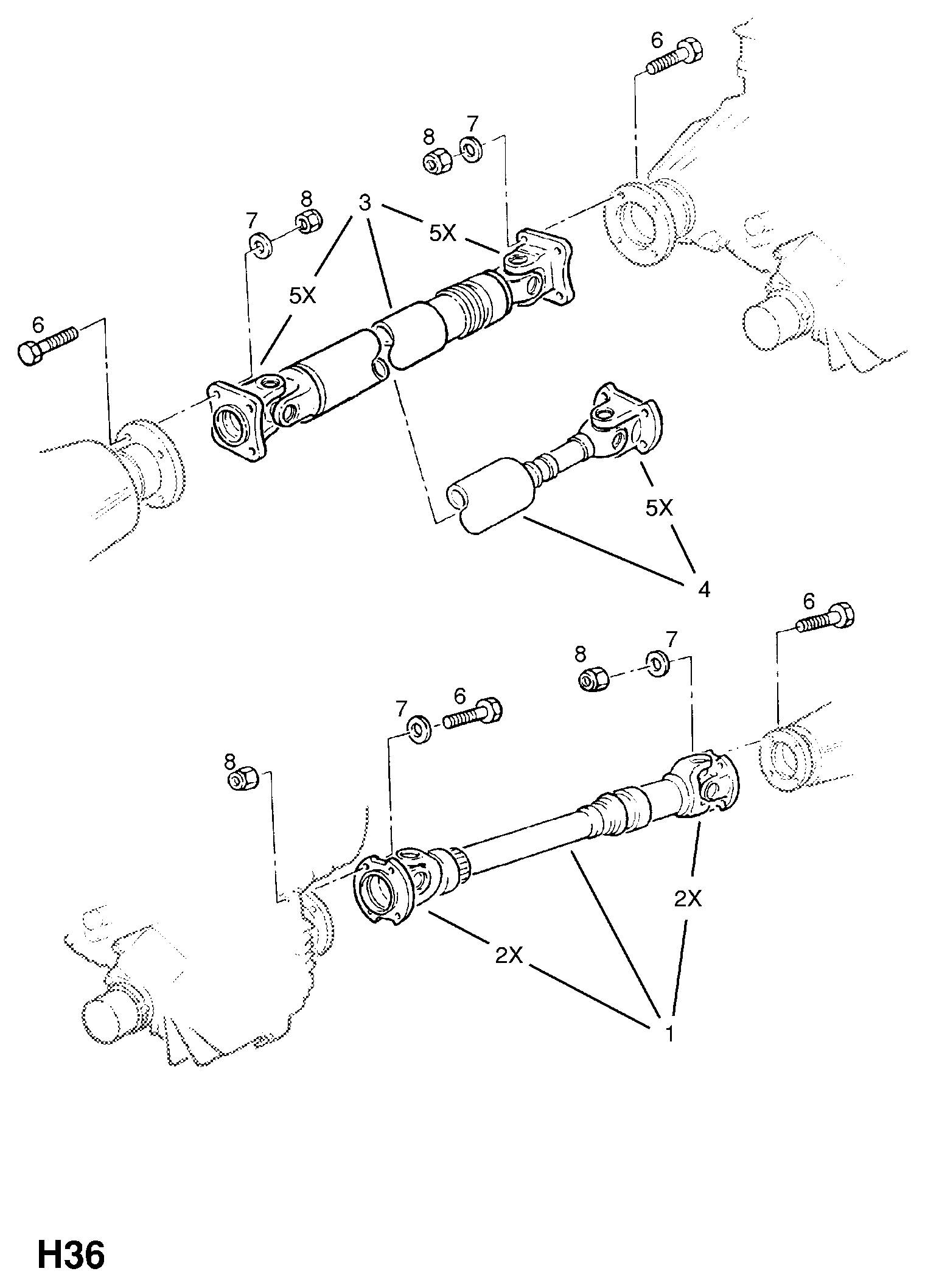 Opel 456 012 - Шарнирно съединение, карданен вал vvparts.bg