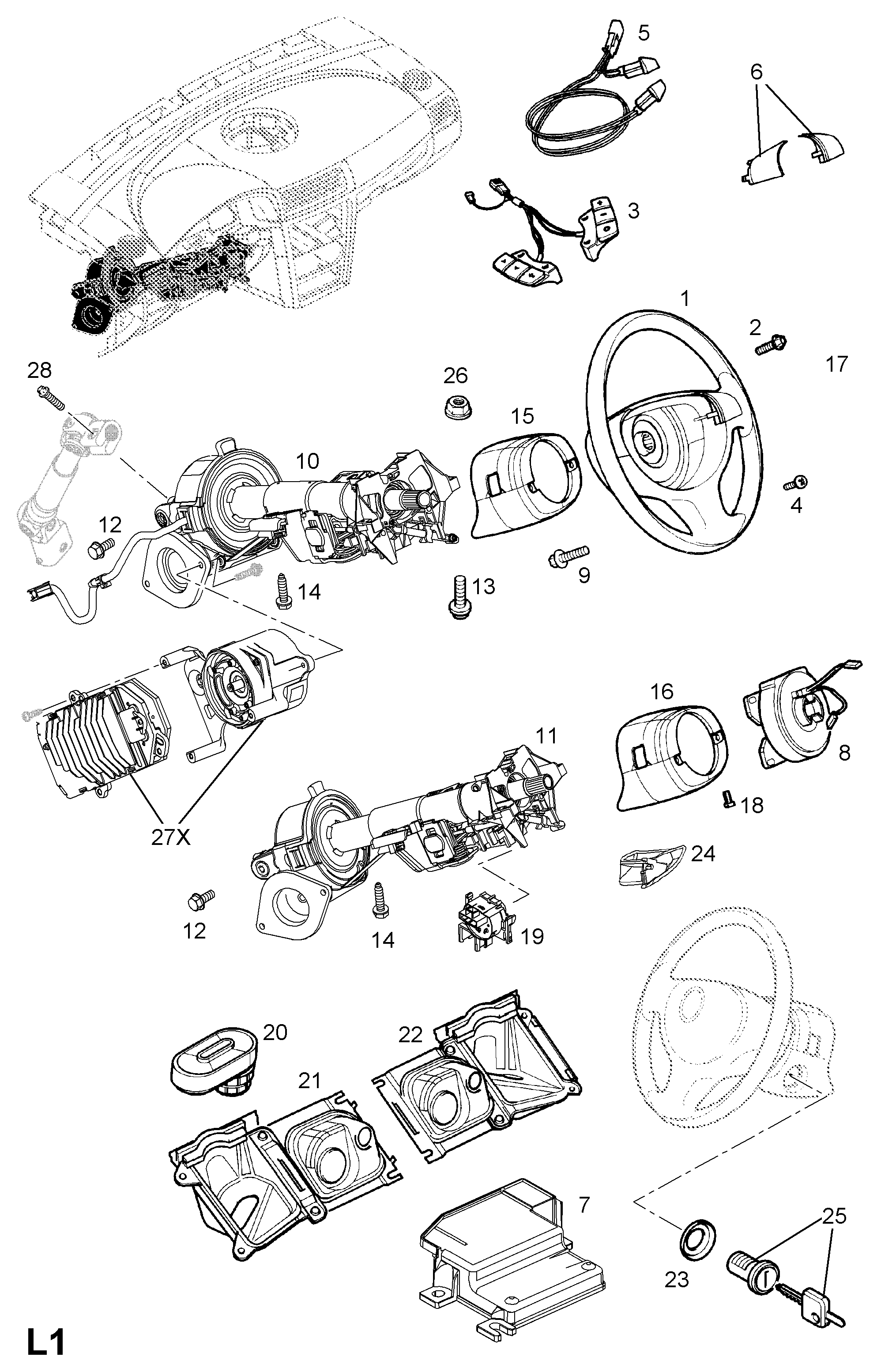 Opel 9 00 125 - Кормилна колона vvparts.bg