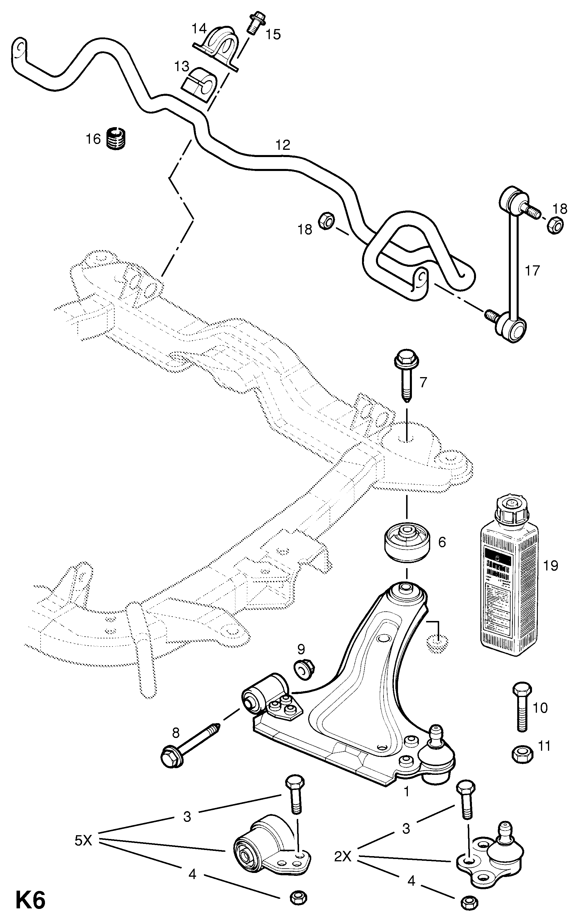 Vauxhall 53 52 028 - Носач, окачване на колелата vvparts.bg