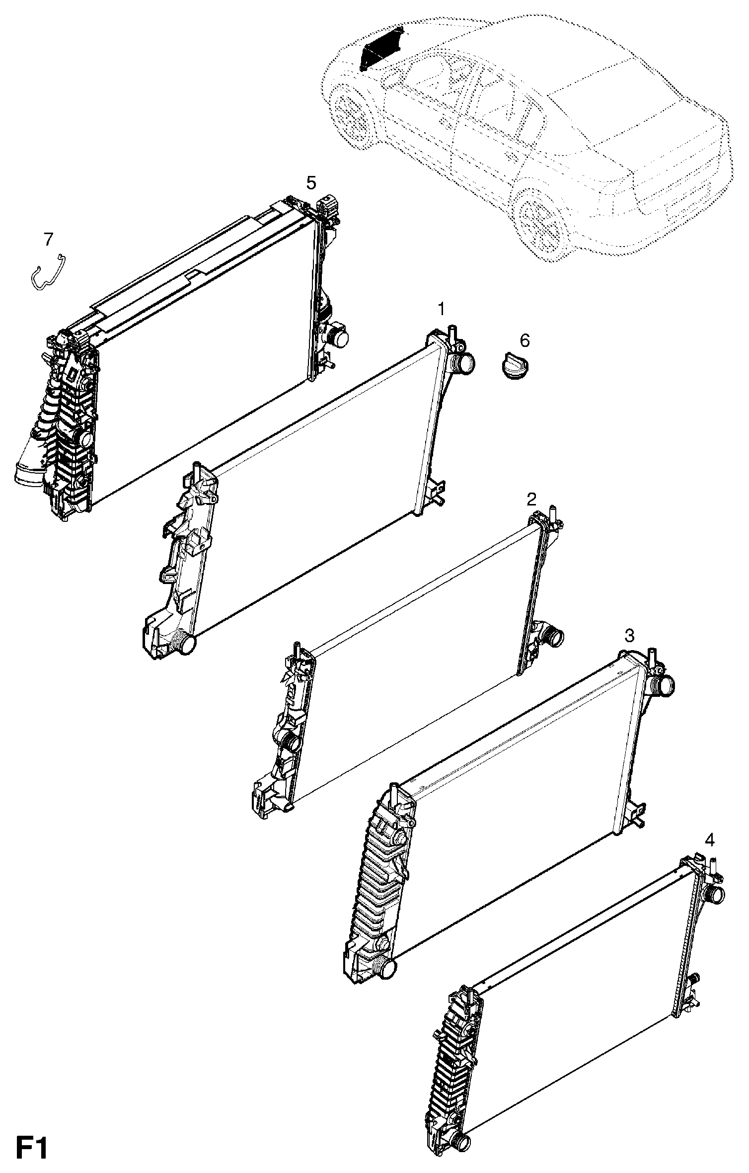 Vauxhall 1300247 - Радиатор, охлаждане на двигателя vvparts.bg