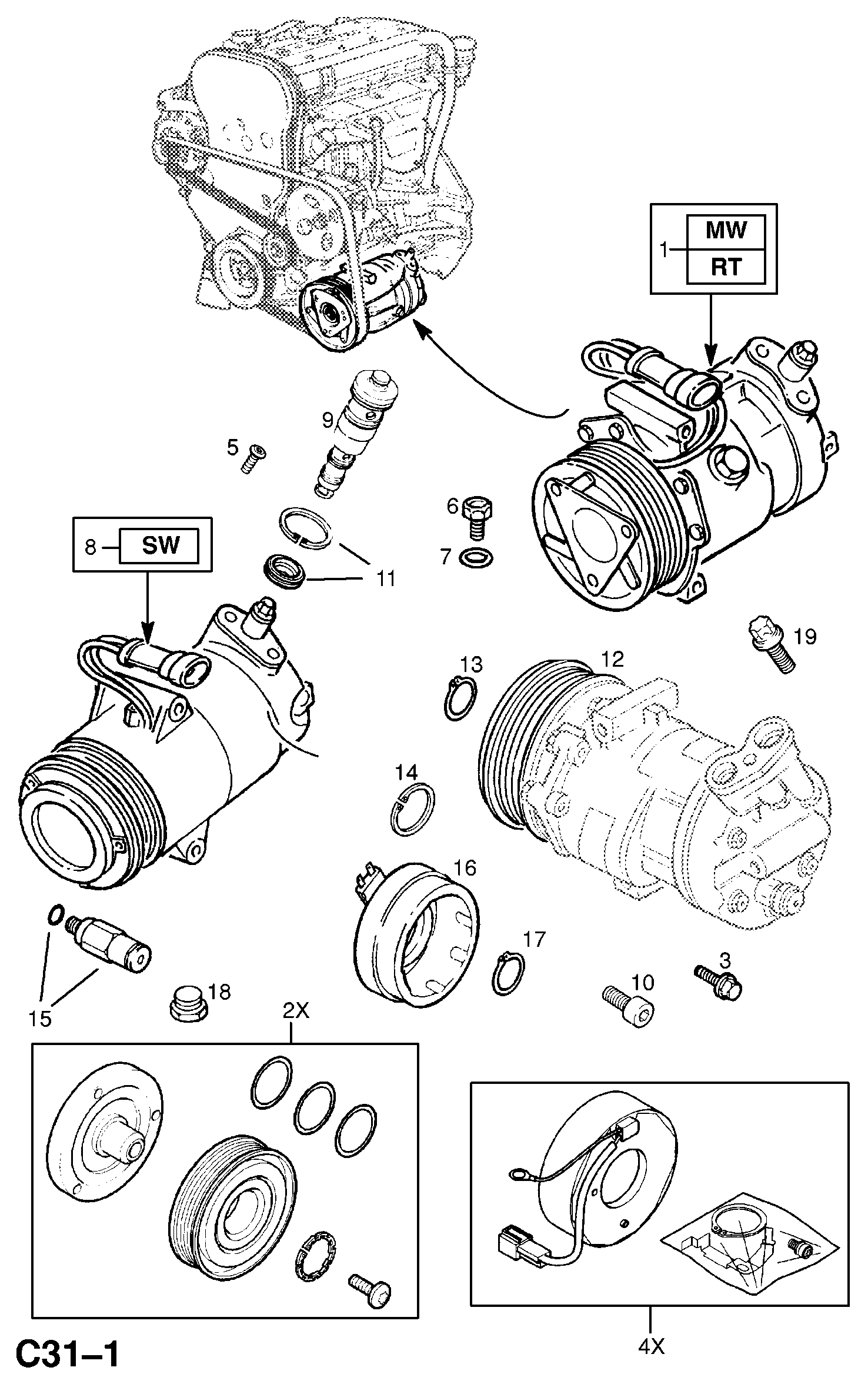 Opel 68 54 010 - Компресор, климатизация vvparts.bg