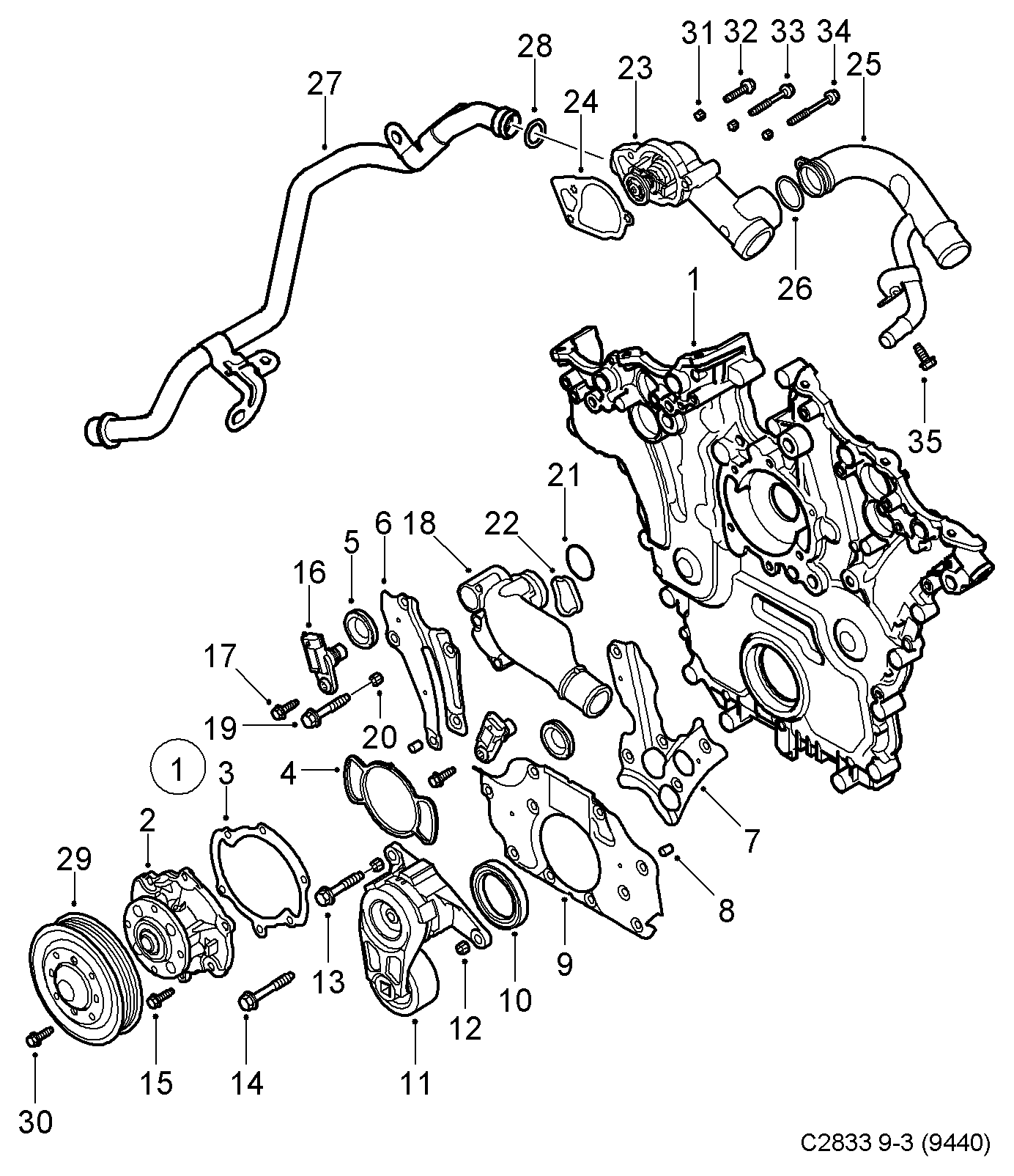 SAAB 12597258 - Термостат, охладителна течност vvparts.bg