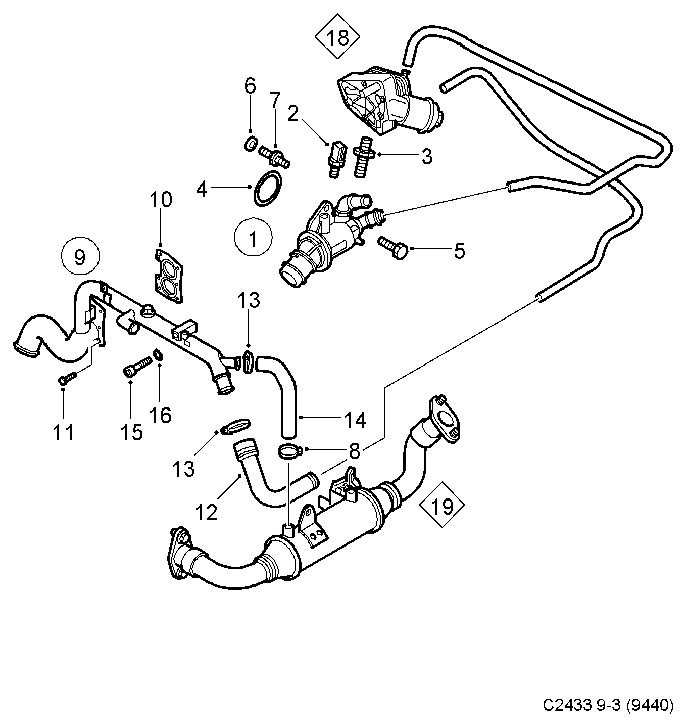 Vauxhall 93177344 - Датчик, температура на охладителната течност vvparts.bg