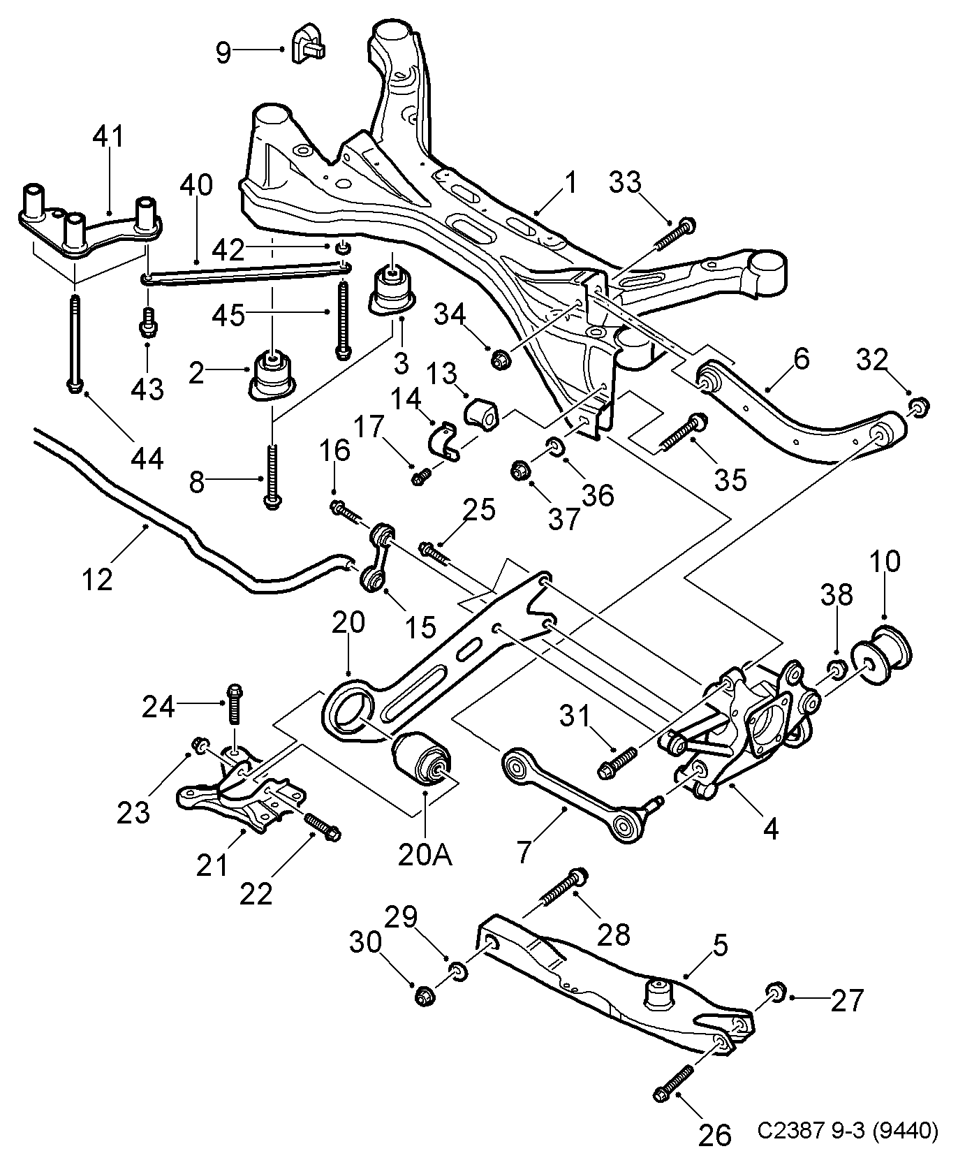 Cadillac 13230274 - Носач, окачване на колелата vvparts.bg