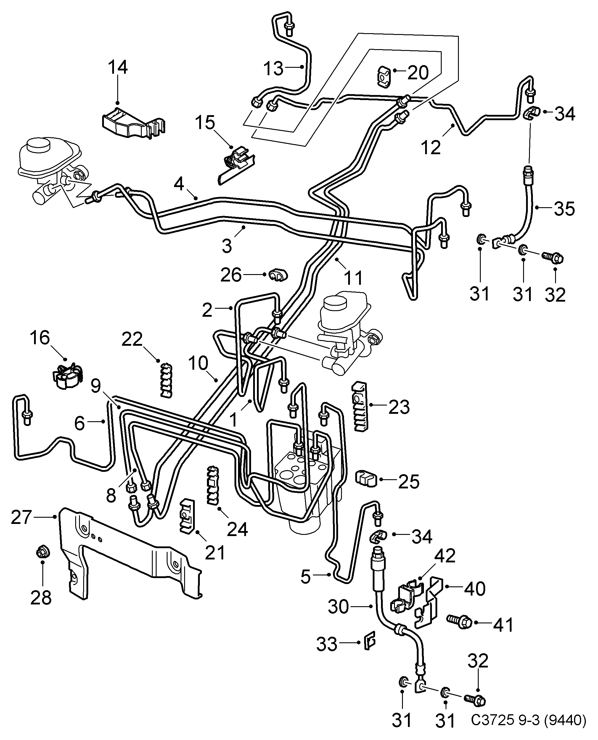 SAAB 24436542 - Спирачен маркуч vvparts.bg