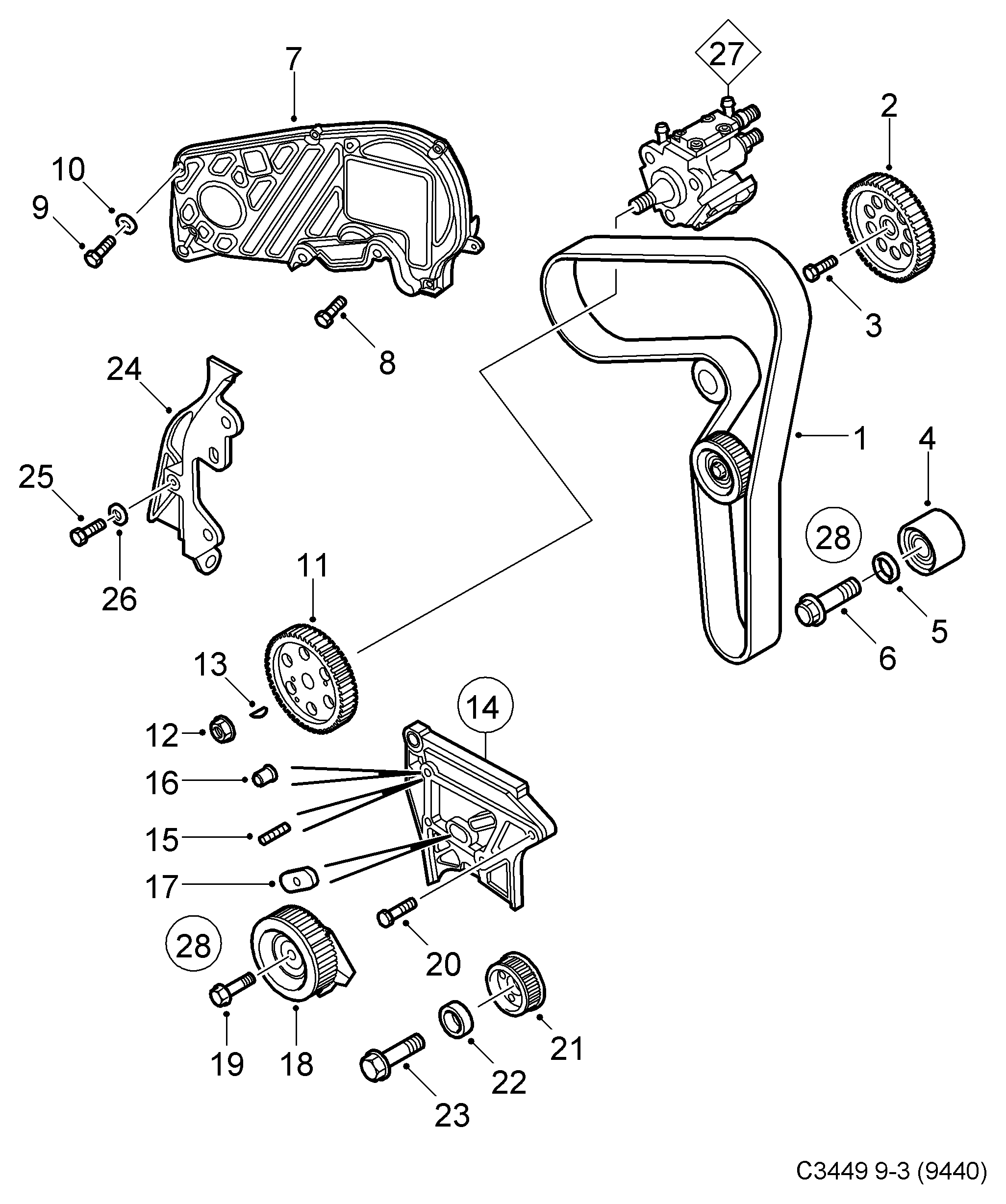 Vauxhall 93178813 - Комплект ангренажен ремък vvparts.bg