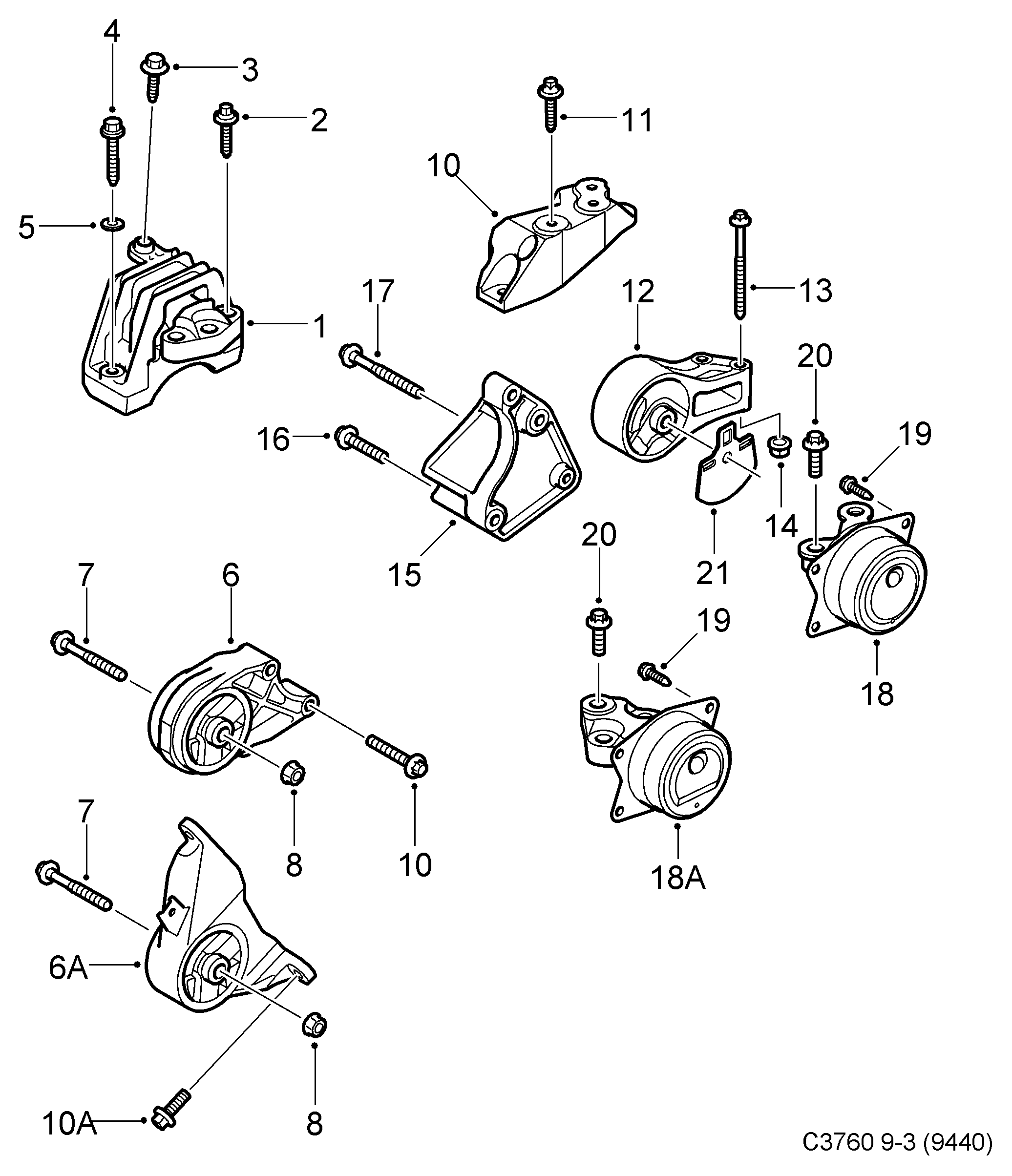 FIAT 9156933 - Окачване, двигател vvparts.bg