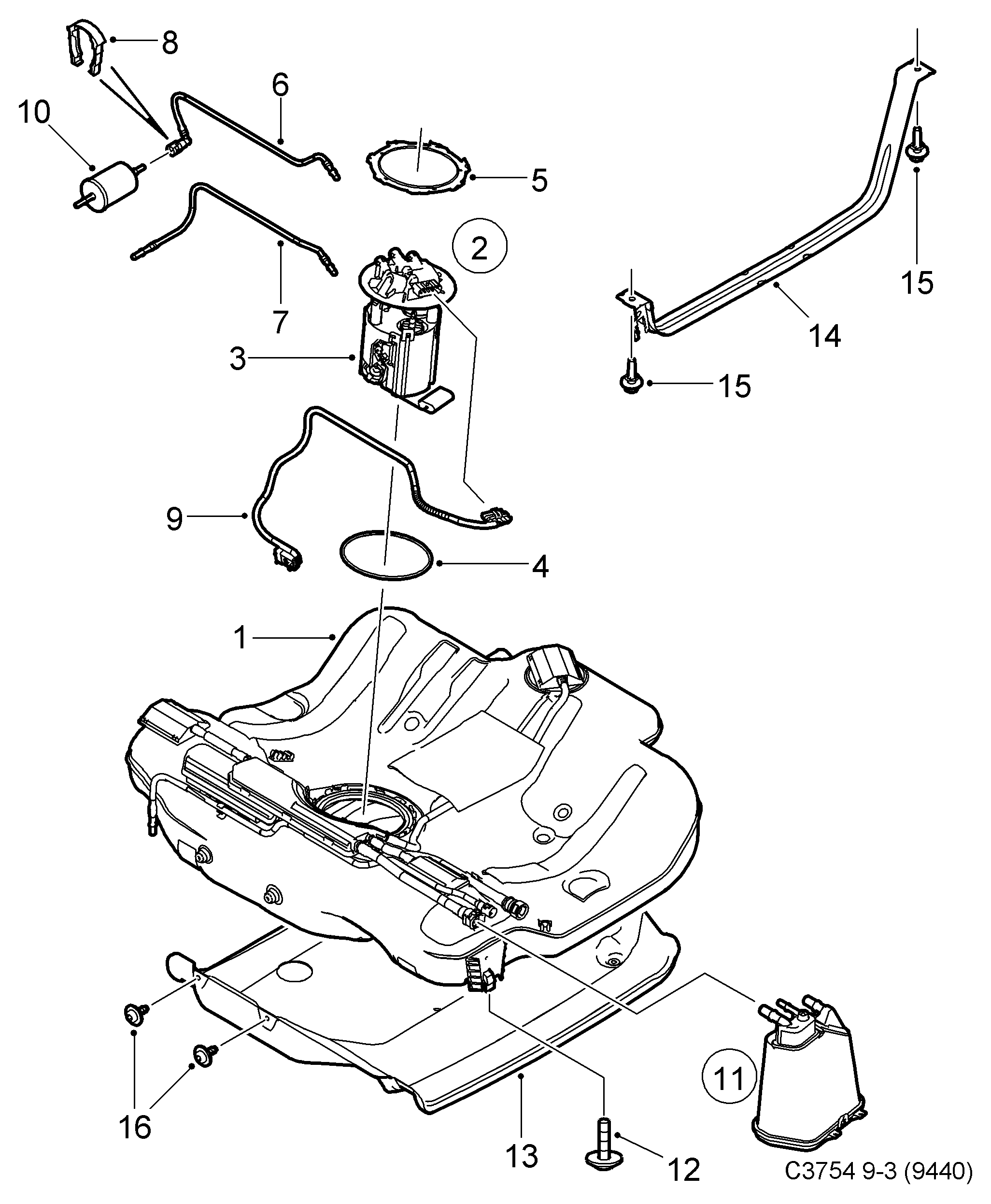 General Motors 93185093 - Горивопроводен модул (горивна помпа+сонда) vvparts.bg