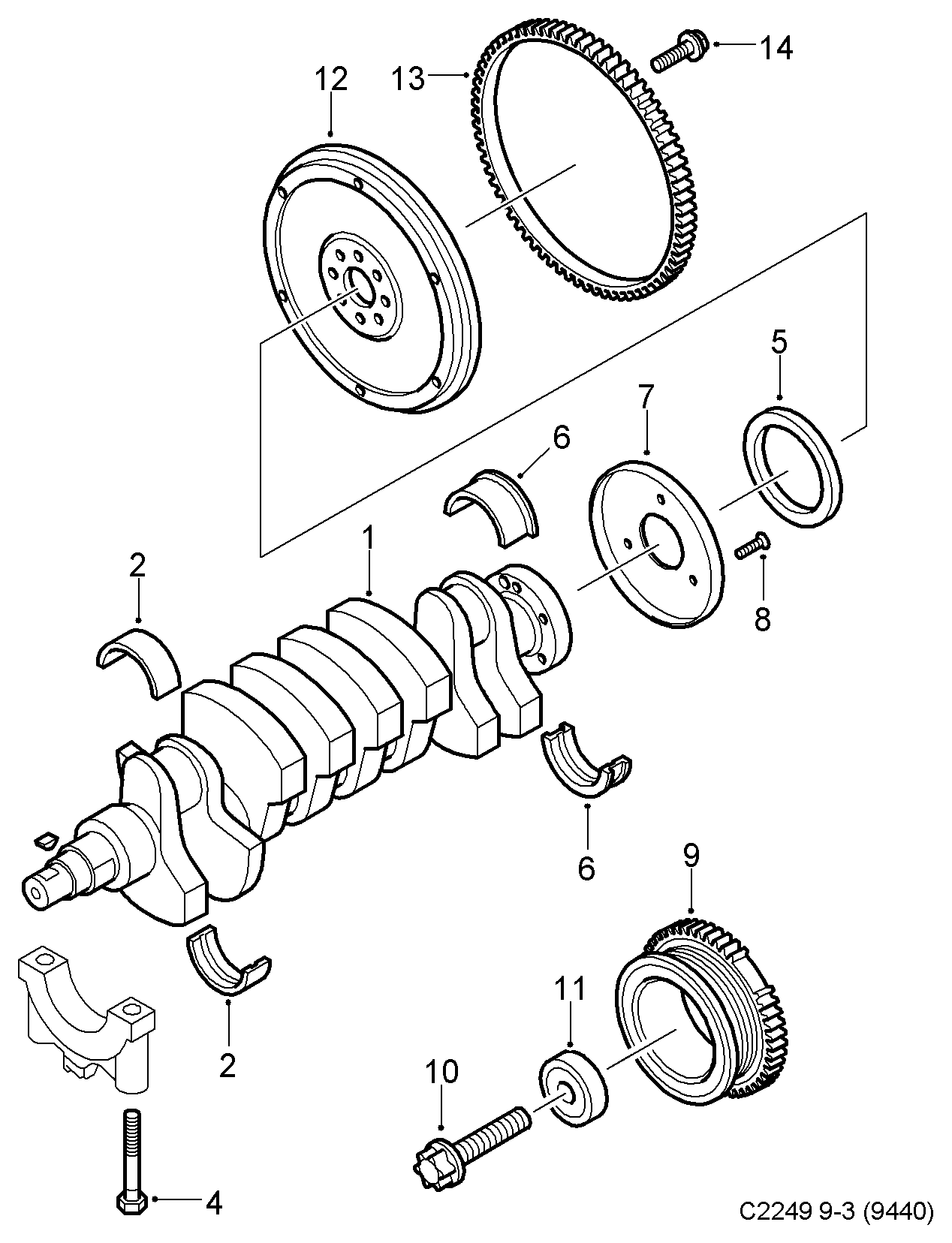 Vauxhall 55355235 - Семеринг, колянов вал vvparts.bg