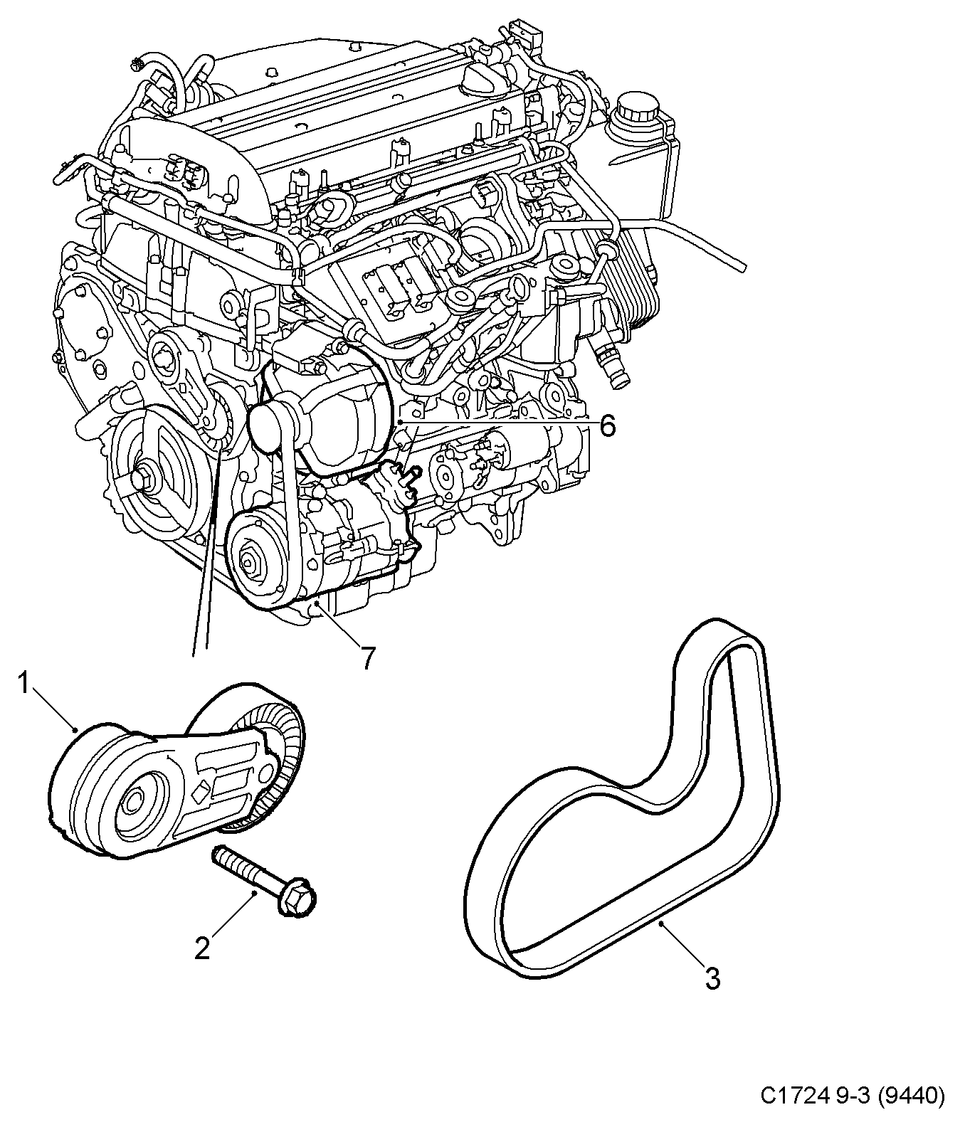 Opel 24430296 - Ремъчен обтегач, пистов ремък vvparts.bg