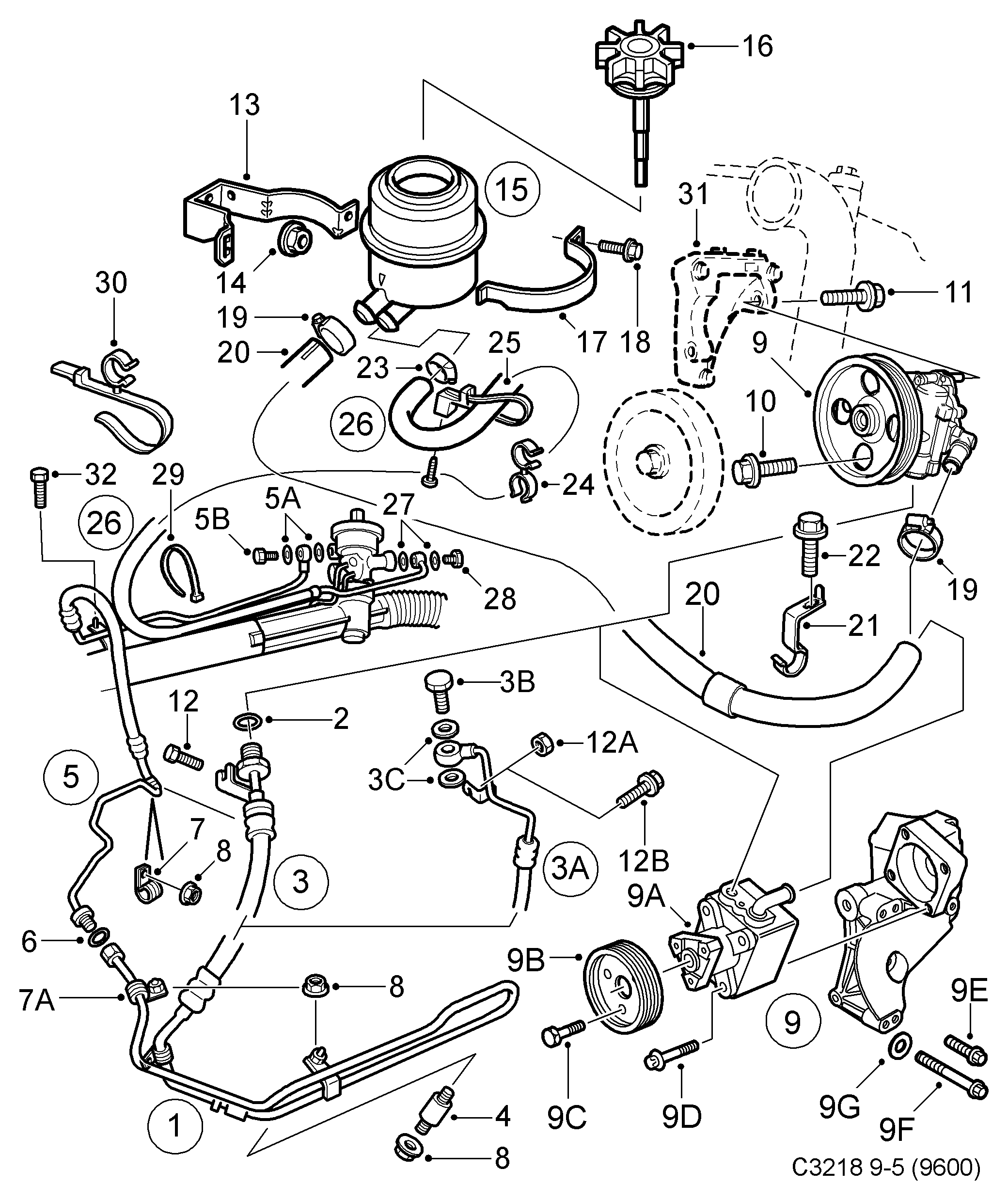 SAAB 52 30 750 - Хидравлична помпа, кормилно управление vvparts.bg