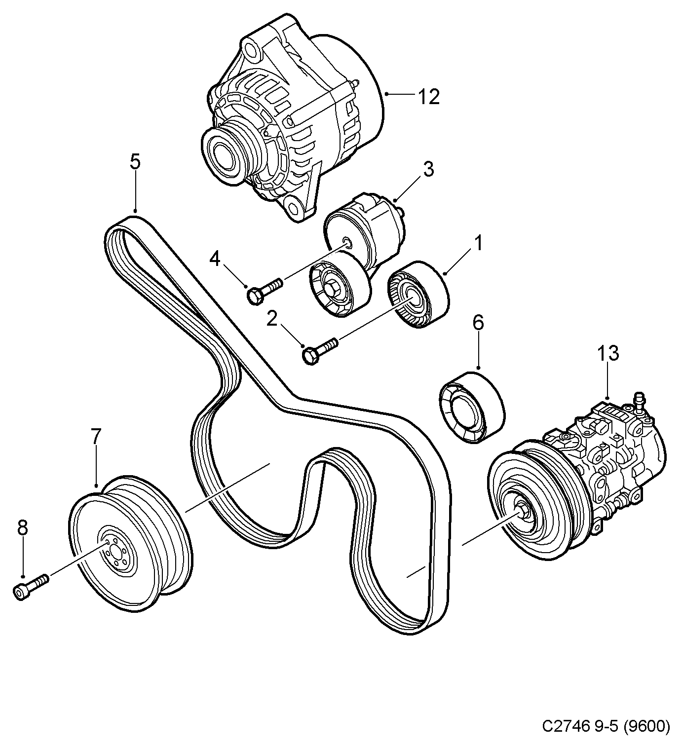 FIAT 55190813 - Ремъчен обтегач, пистов ремък vvparts.bg