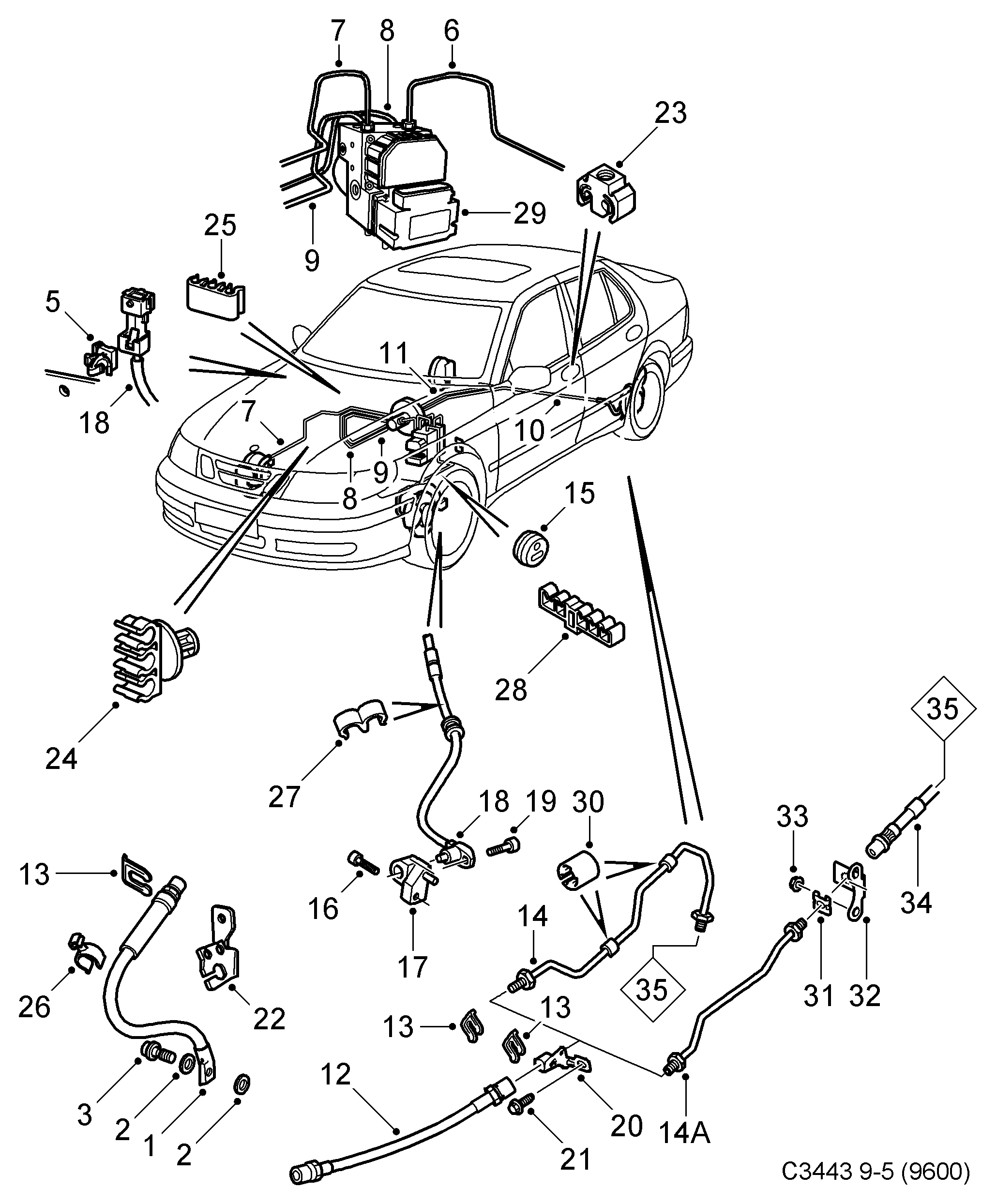 Opel 4565719 - Спирачен маркуч vvparts.bg