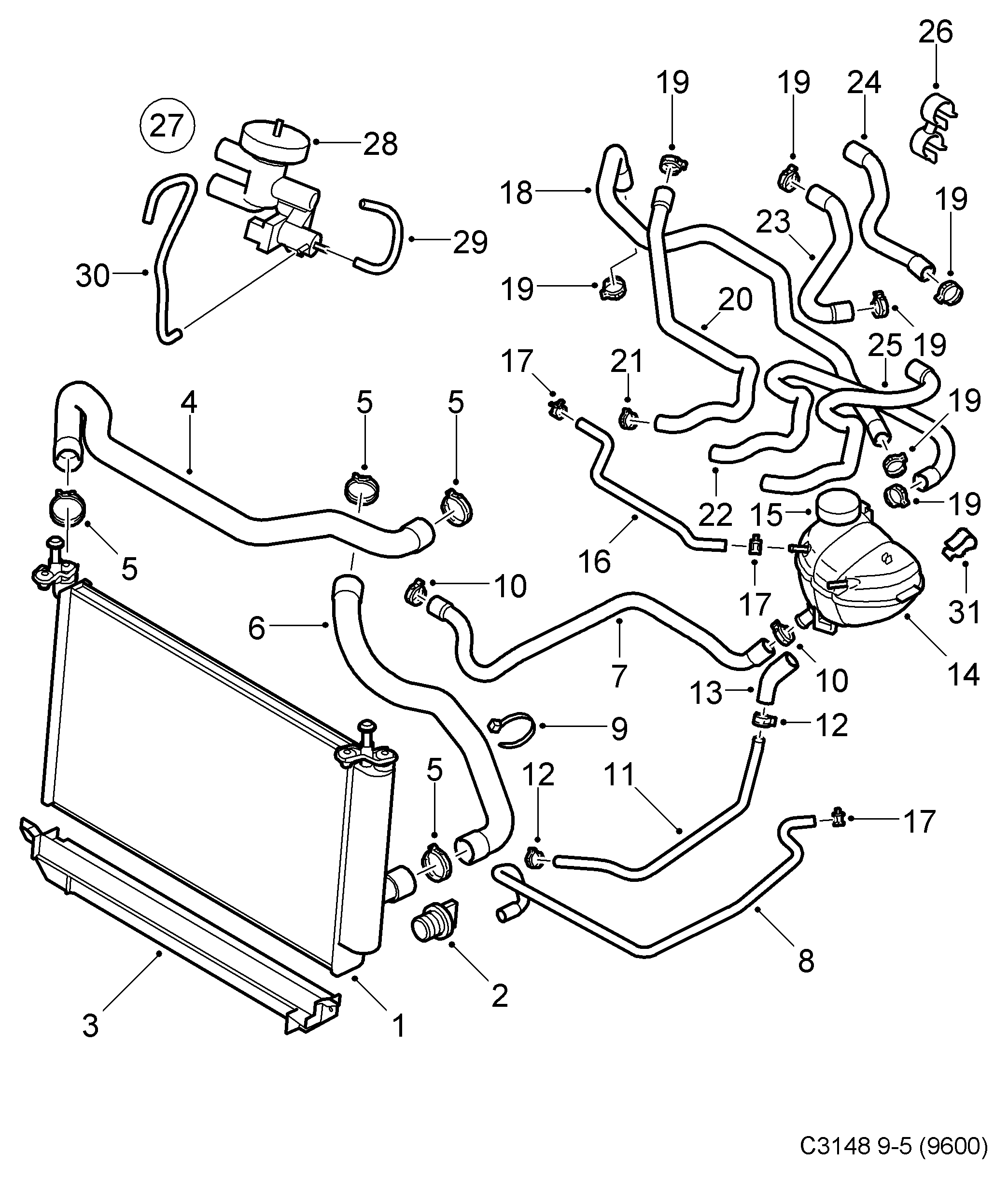 SAAB 90467473 - Капачка, резервоар за охладителна течност vvparts.bg