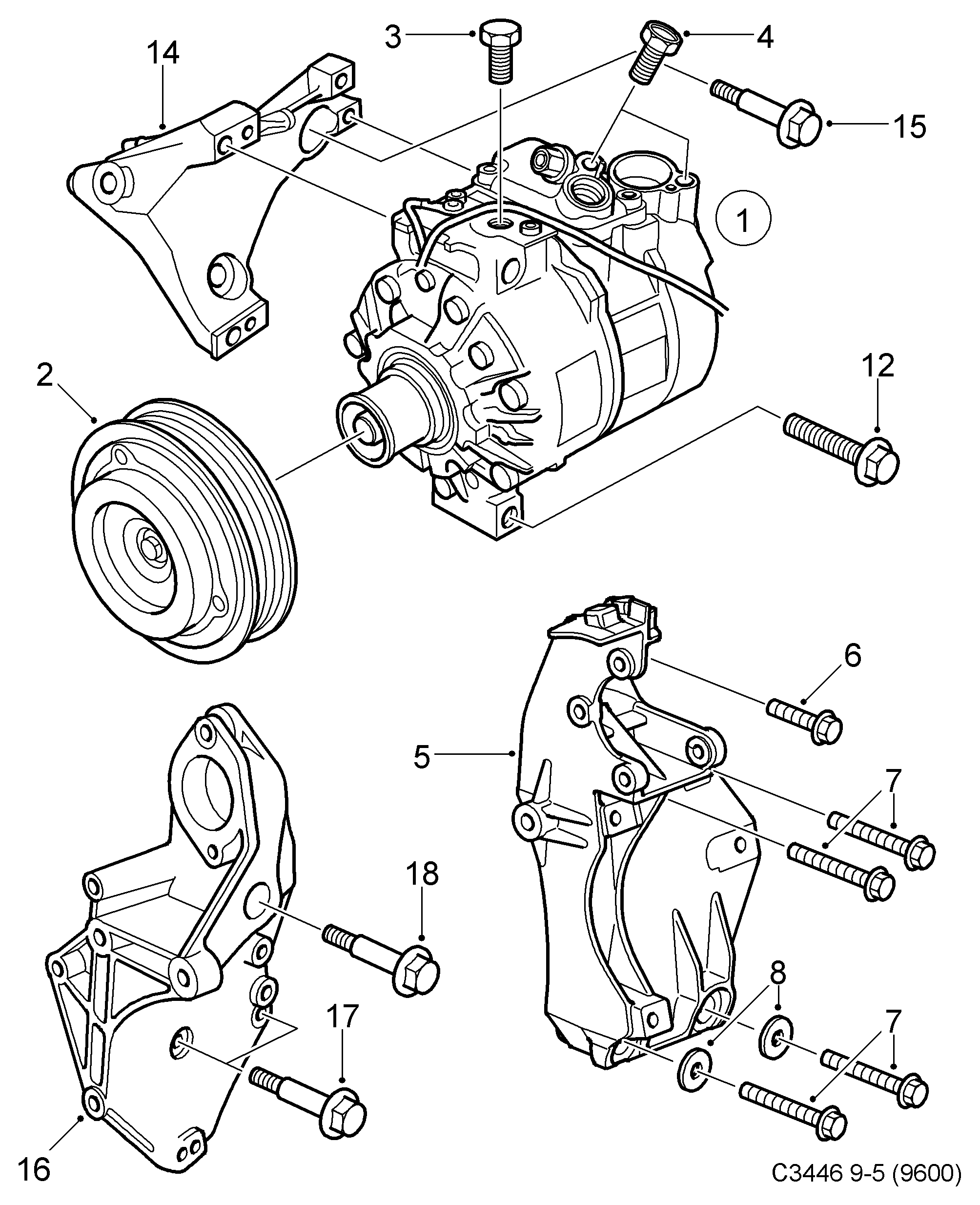 SAAB 12 75 6725 - Компресор, климатизация vvparts.bg