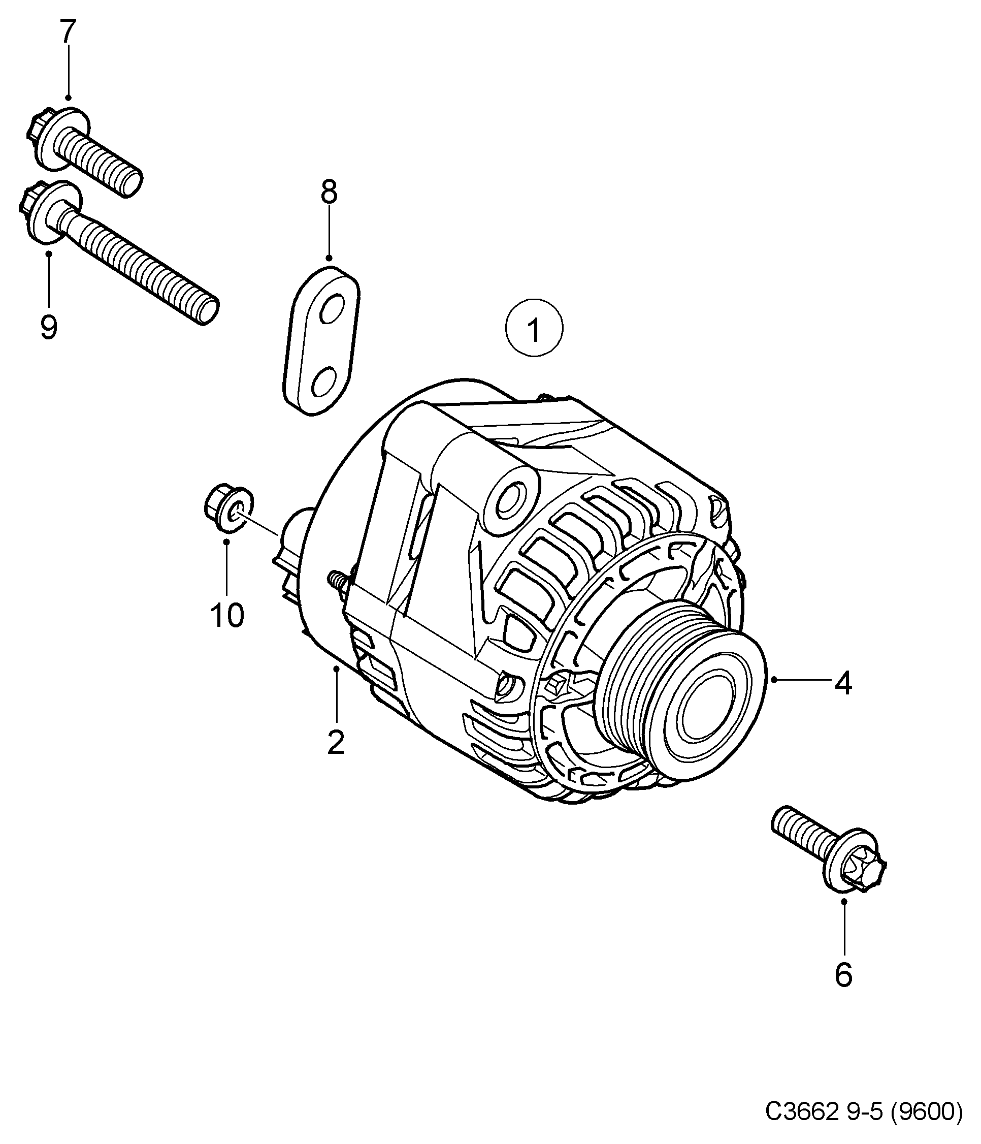 SAAB 12 75 9595 - Генератор vvparts.bg