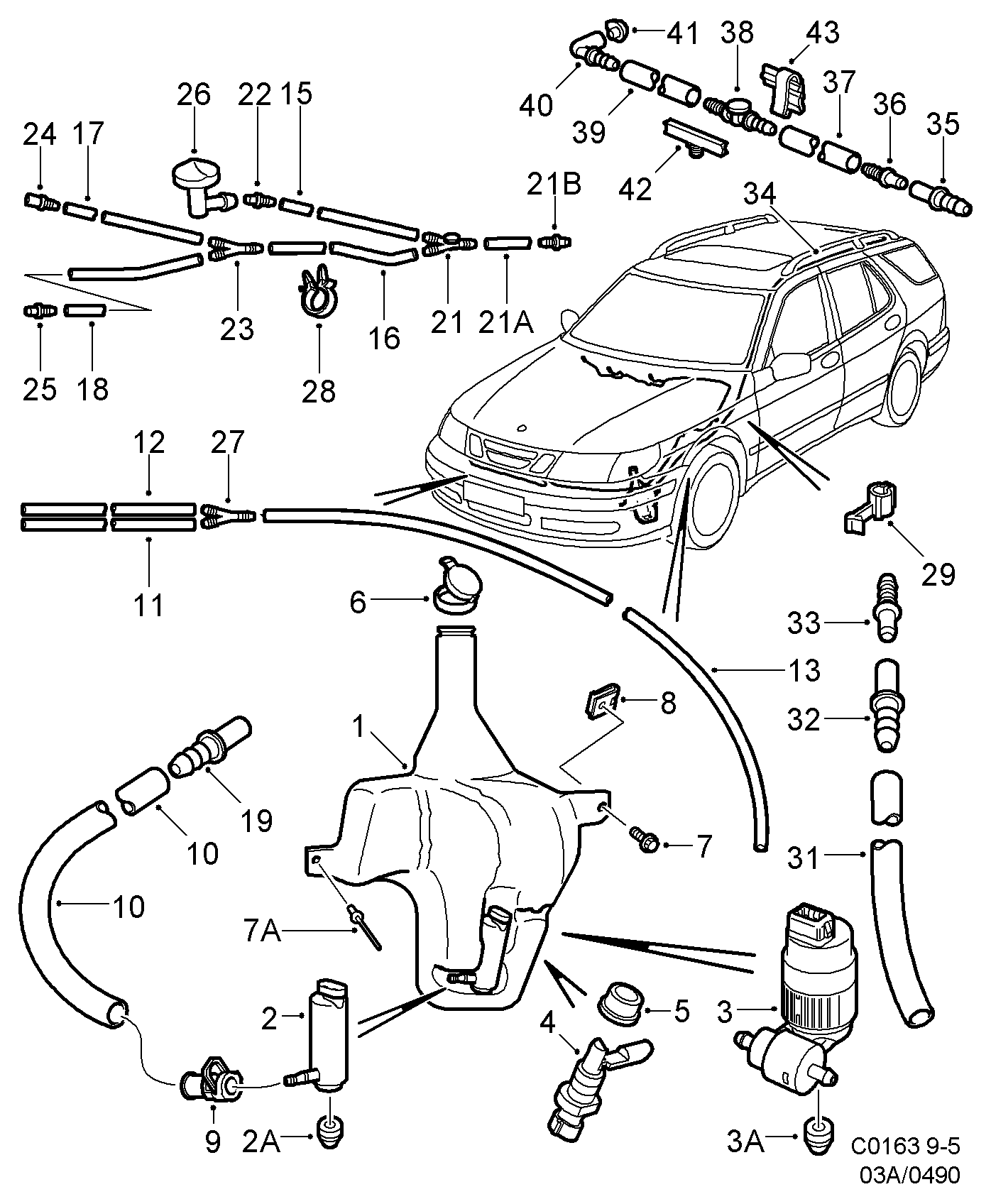 SAAB 48 32 911 - Водна помпа за миещо устр., почистване на фаровете vvparts.bg