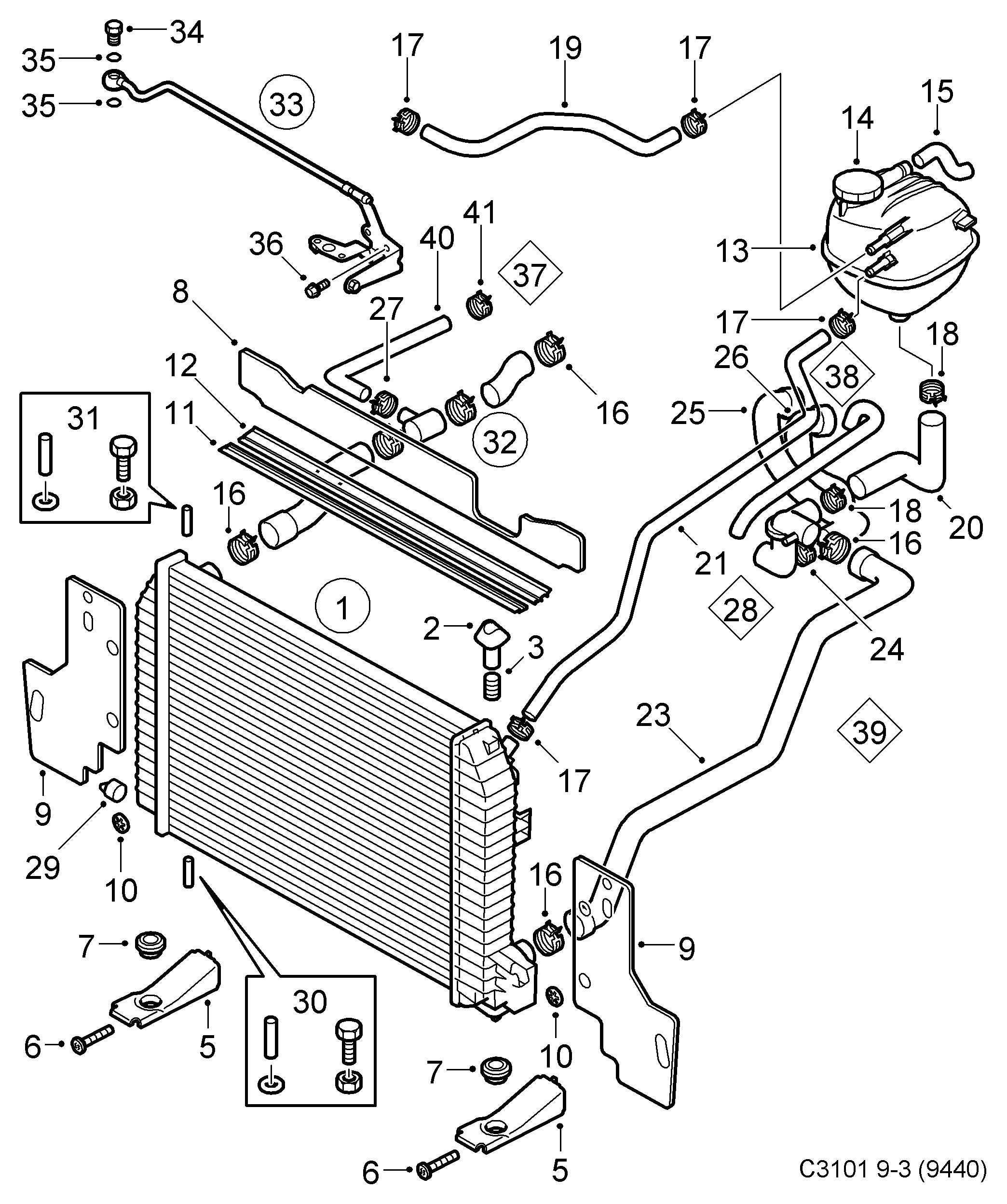 Opel 24418342 - Радиатор, охлаждане на двигателя vvparts.bg