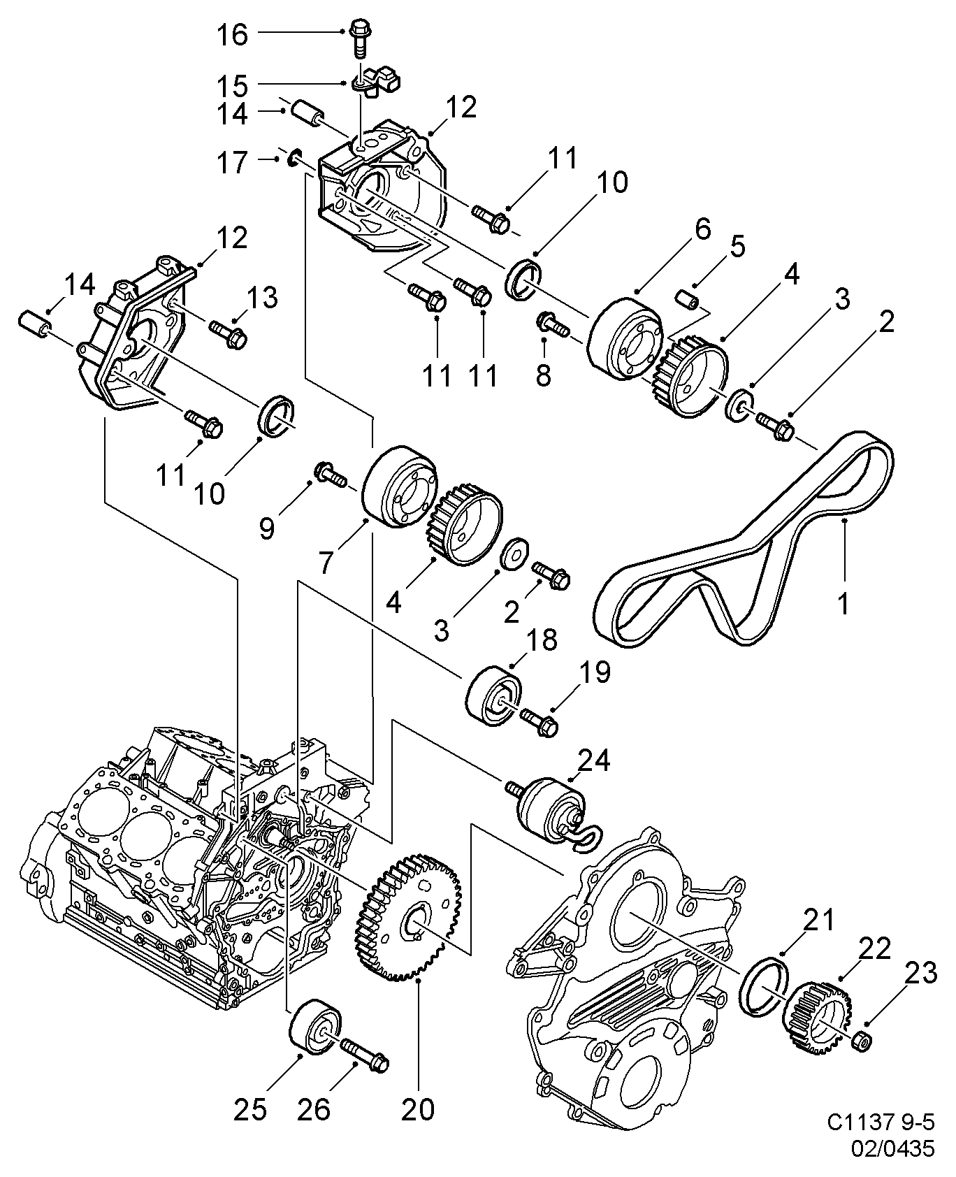 SAAB 59 54 524 - Паразитна / водеща ролка, зъбен ремък vvparts.bg