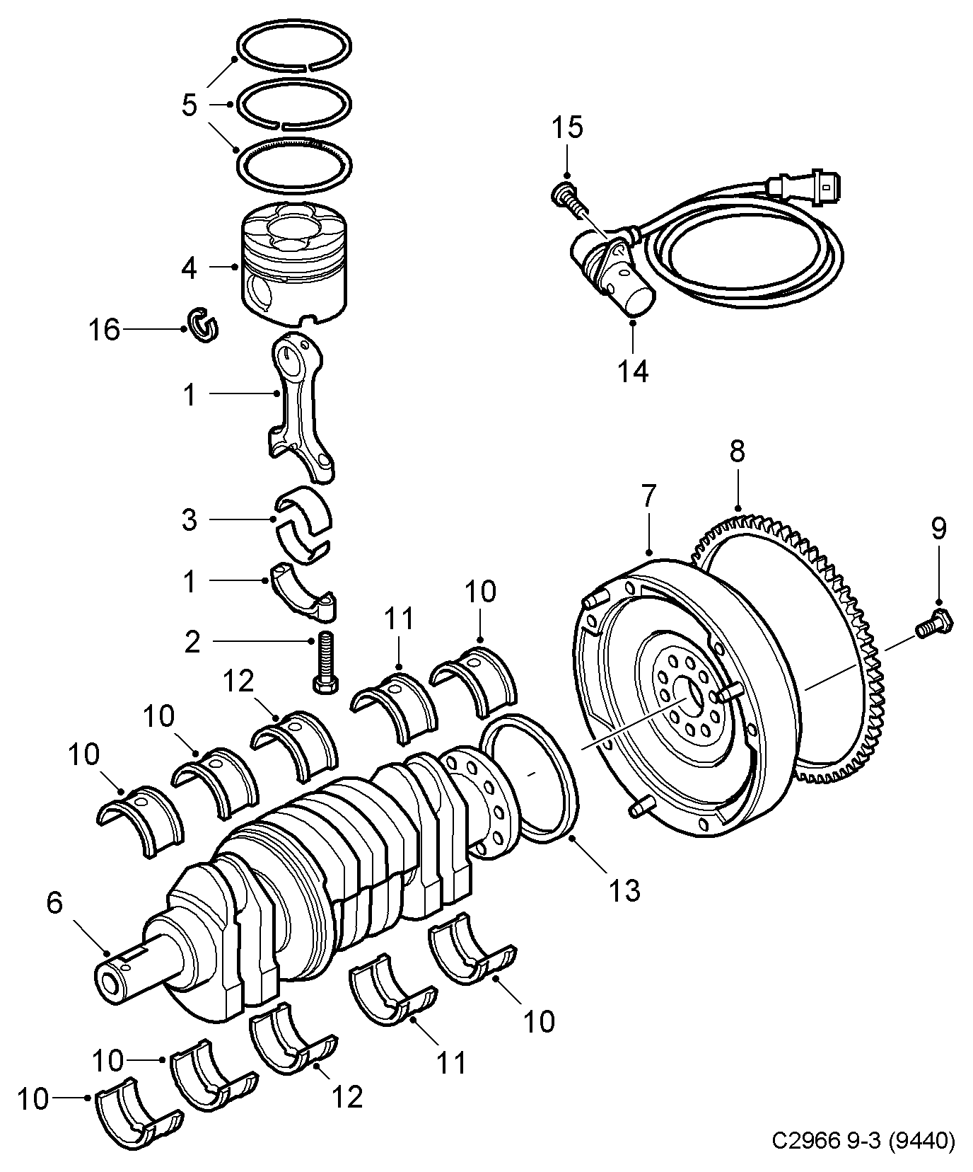 General Motors 90570322 - Семеринг, колянов вал vvparts.bg