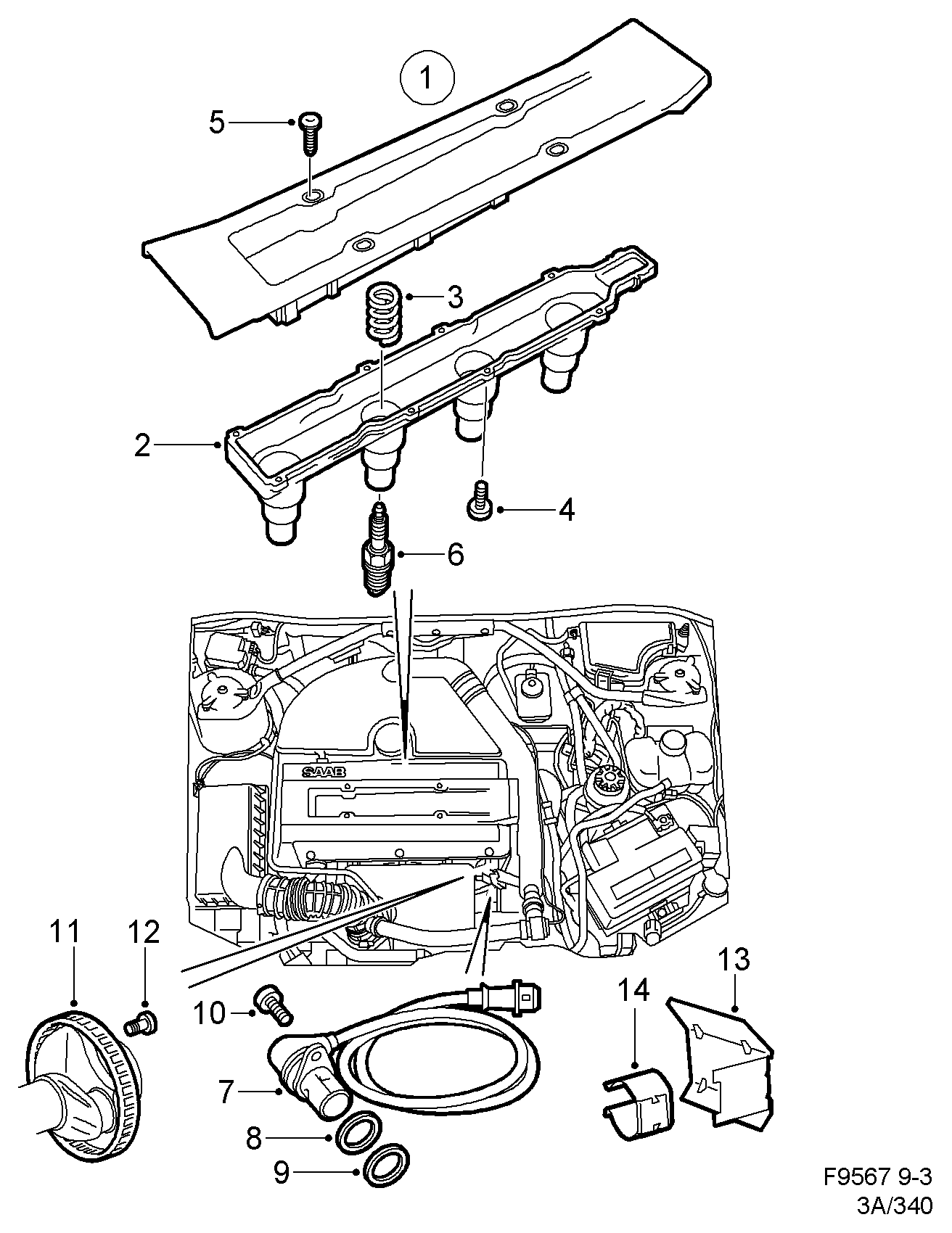 SAAB 9178955 - Запалителна бобина vvparts.bg