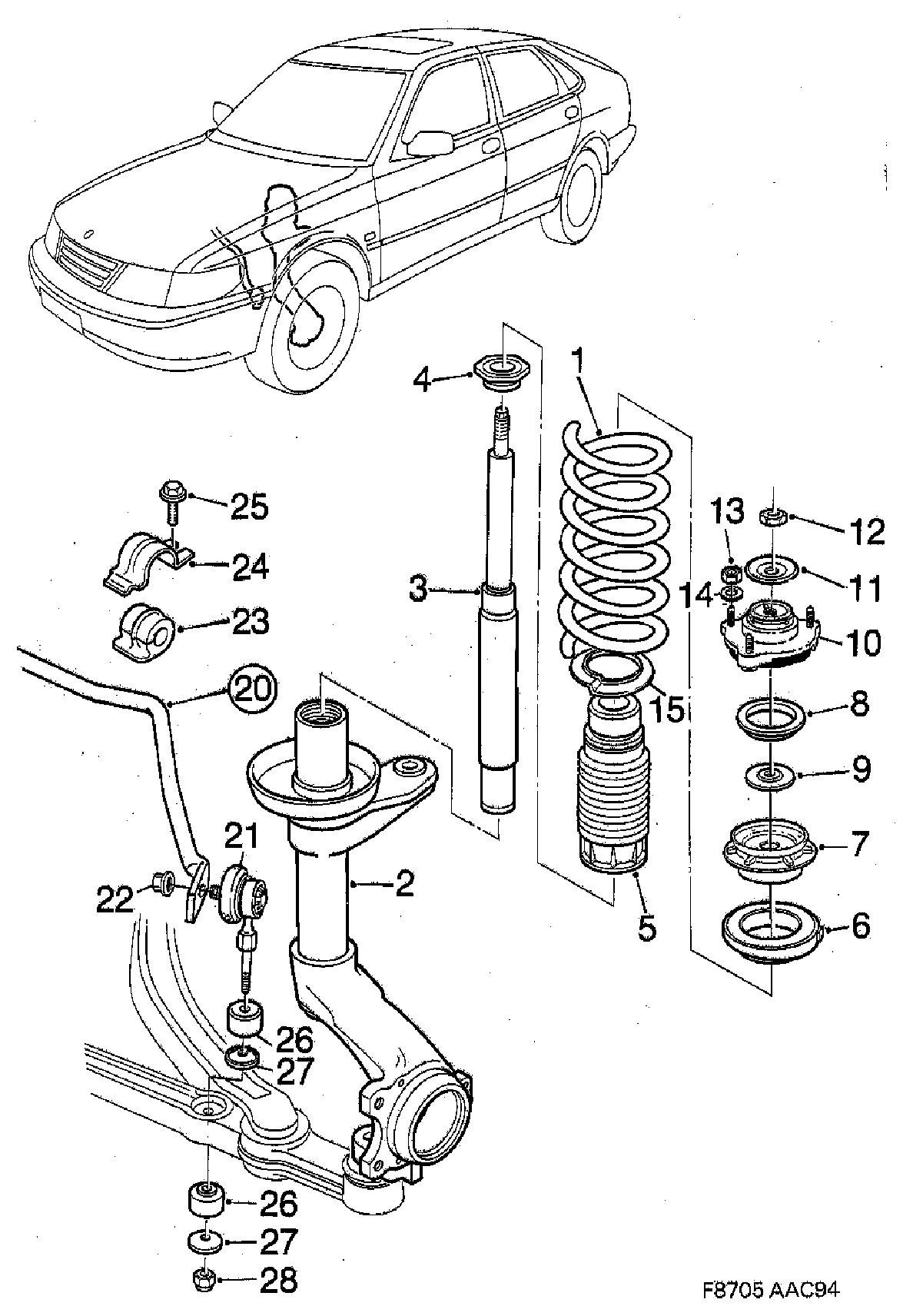 SAAB 4646477 - Амортисьор vvparts.bg