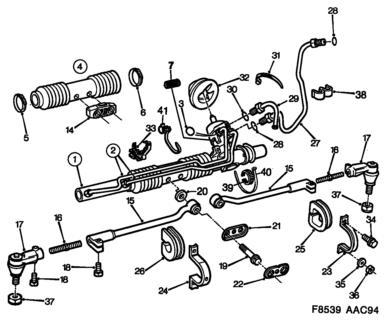 Vauxhall 4242749 - Накрайник на напречна кормилна щанга vvparts.bg