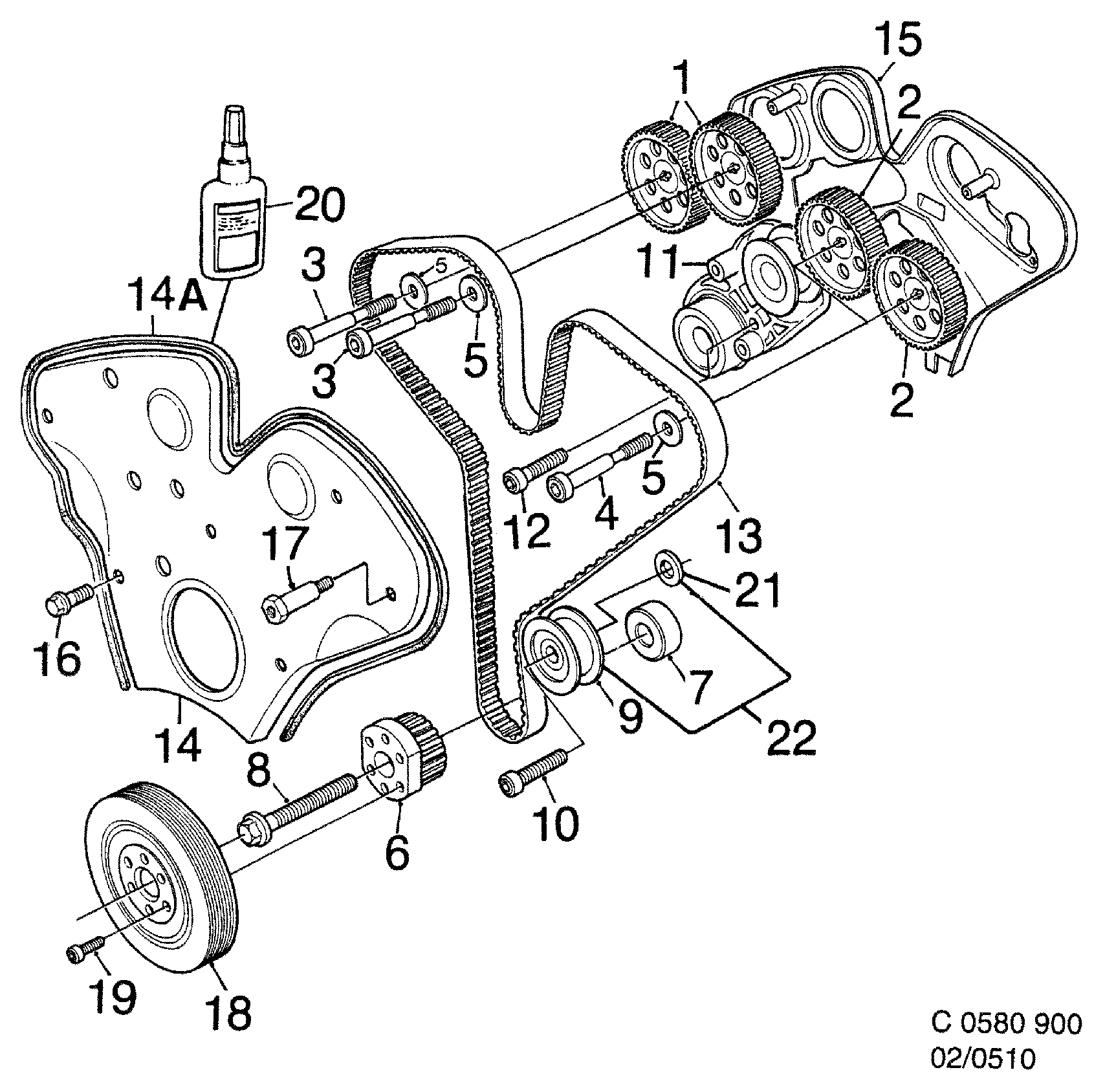 SAAB 45 04 080 - Паразитна / водеща ролка, зъбен ремък vvparts.bg