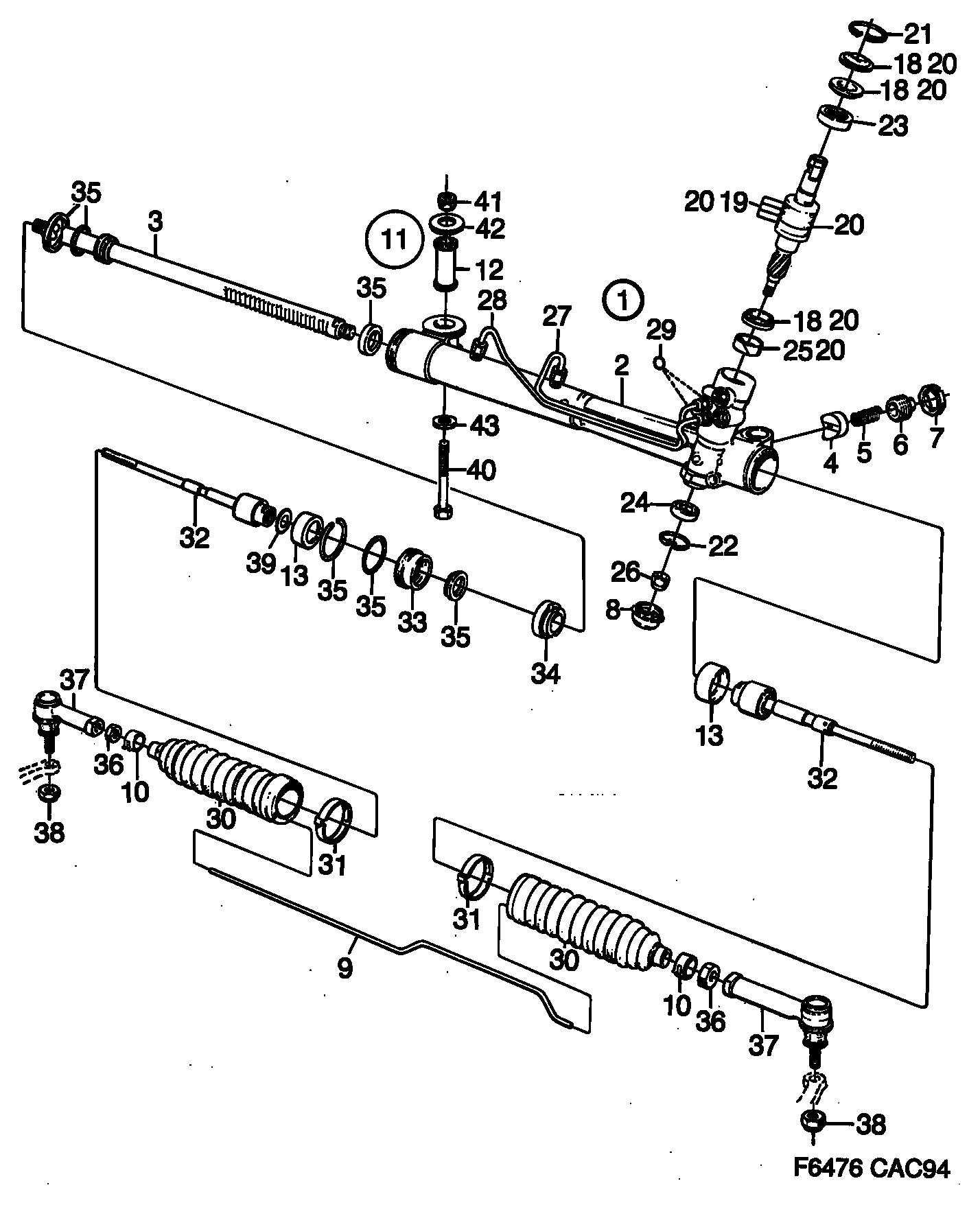 SAAB 89 62 250 - Аксиален шарнирен накрайник, напречна кормилна щанга vvparts.bg