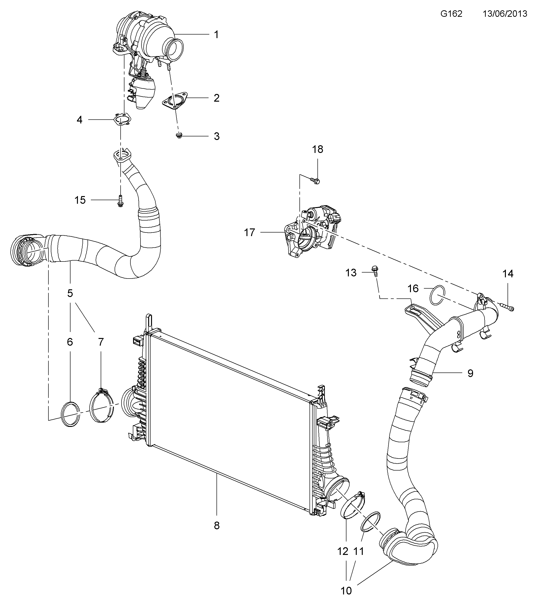 Vauxhall 95519811 - Турбина, принудително пълнене с въздух vvparts.bg