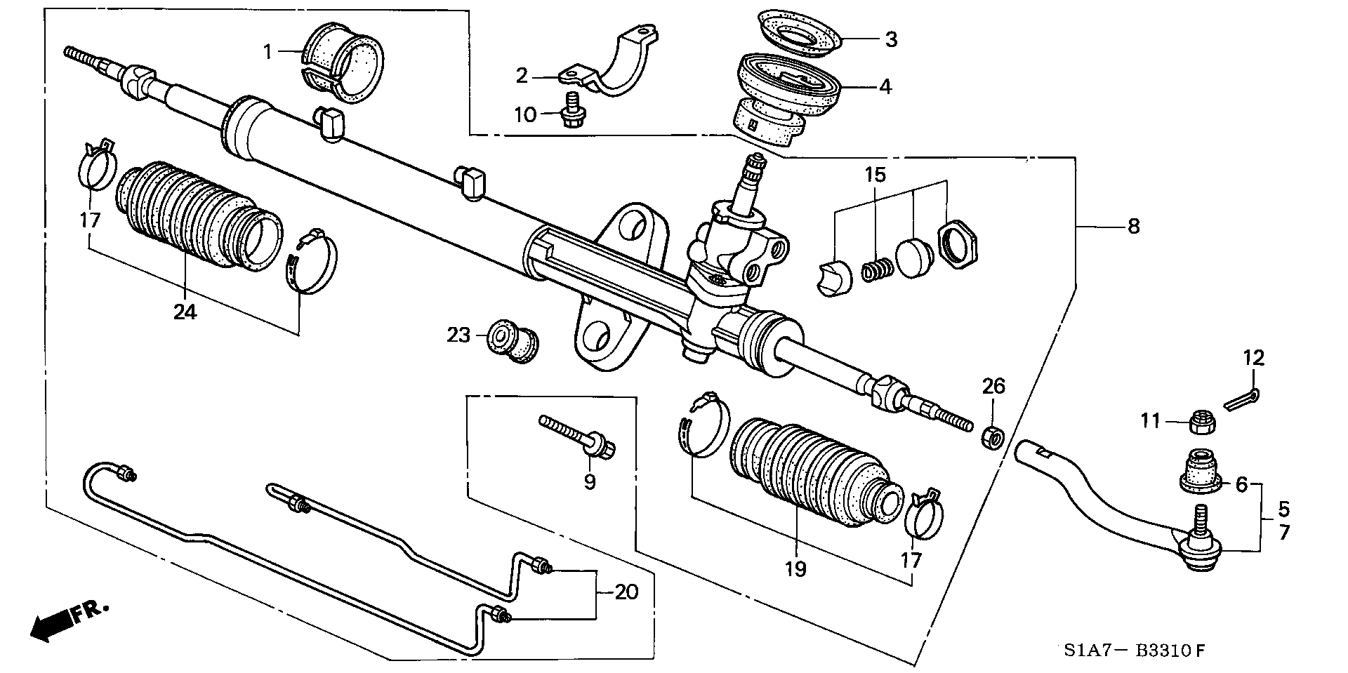 Honda 53560-S1A-E01 - Накрайник на напречна кормилна щанга vvparts.bg