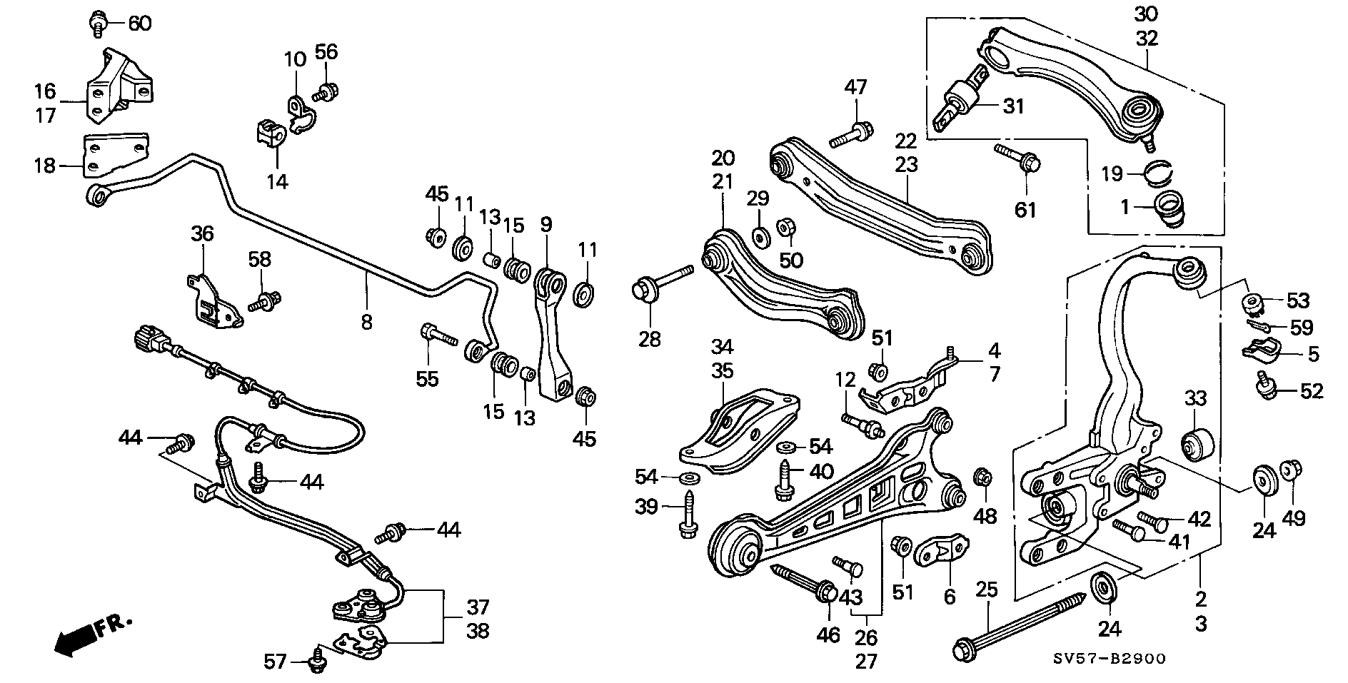 Honda 52393-SM1-A02 - Тампон, носач vvparts.bg