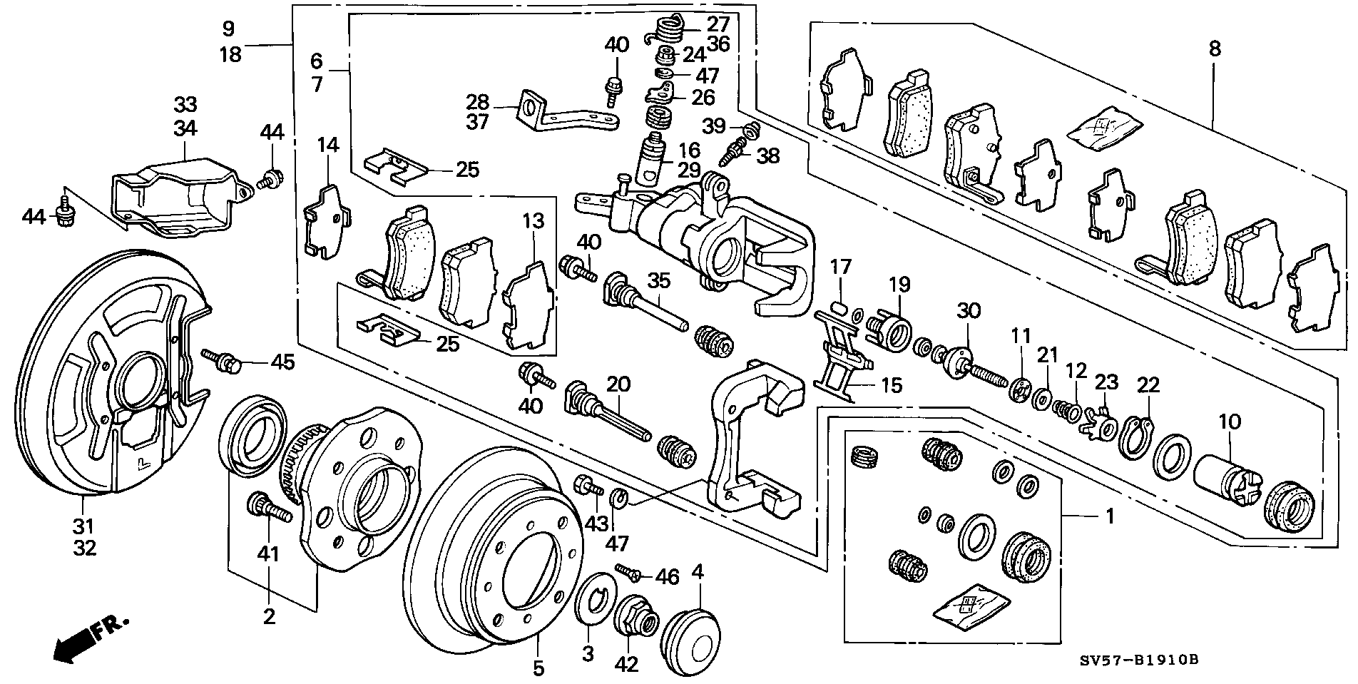 Honda 43215-SL5-A01 - Бутало, спирачен апарат vvparts.bg