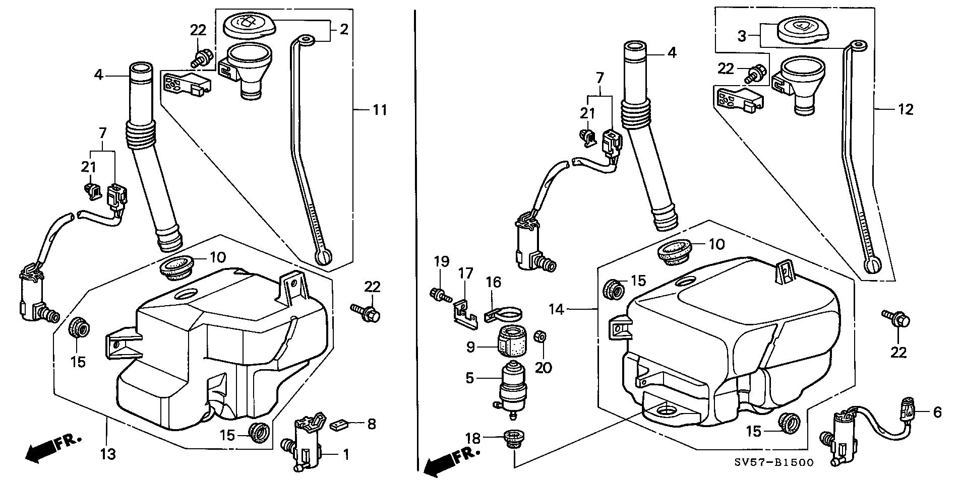 Honda 76806SV5A02 - Водна помпа за миещо устр., почистване на стъклата vvparts.bg