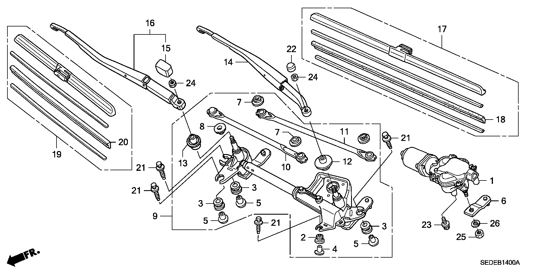 Honda 76630SEAG11 - Перо на чистачка vvparts.bg