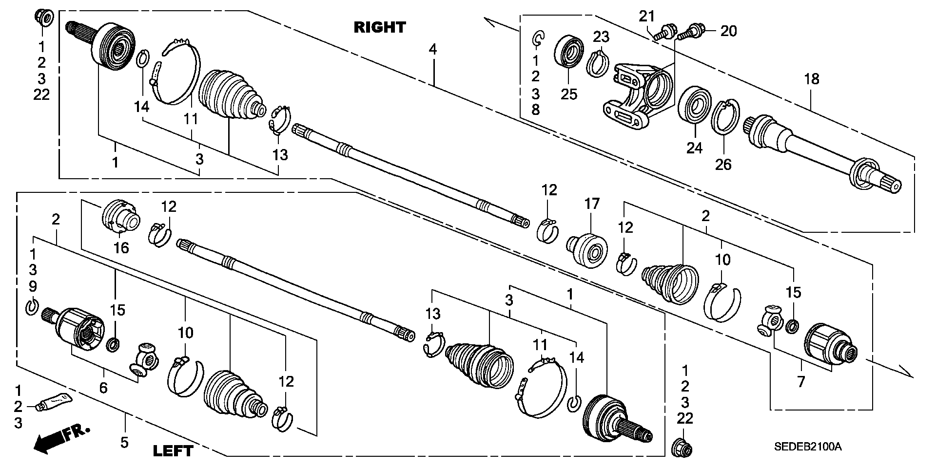 Honda 44310-S9A-300 - Каре комплект, полуоска vvparts.bg