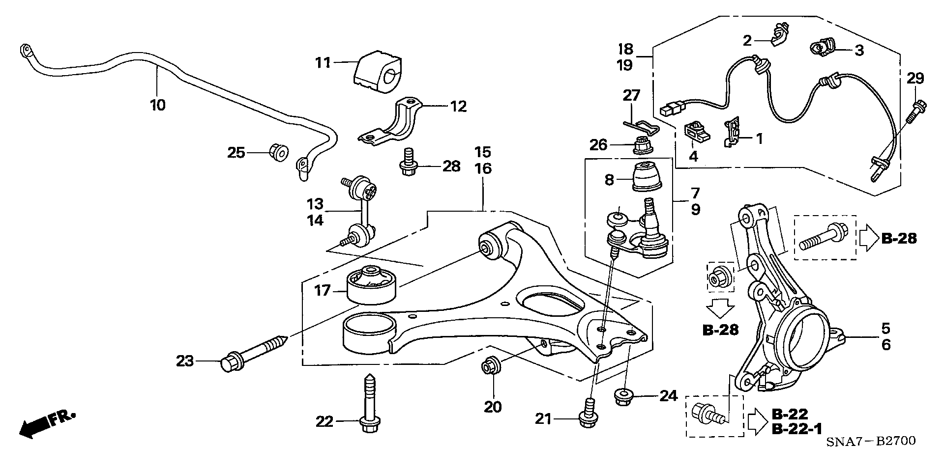 Honda 51350-SNA-903 - Носач, окачване на колелата vvparts.bg