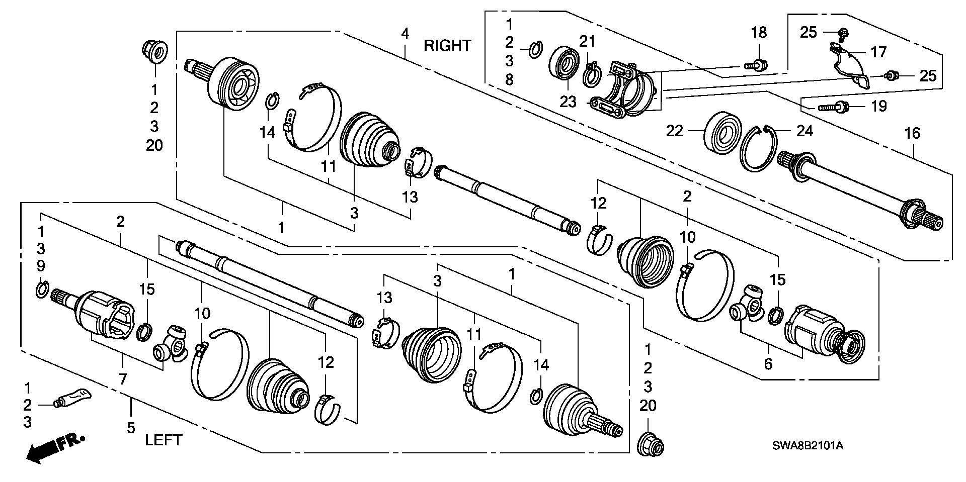 Honda 44018-SJM-000 - Маншон, полуоска vvparts.bg